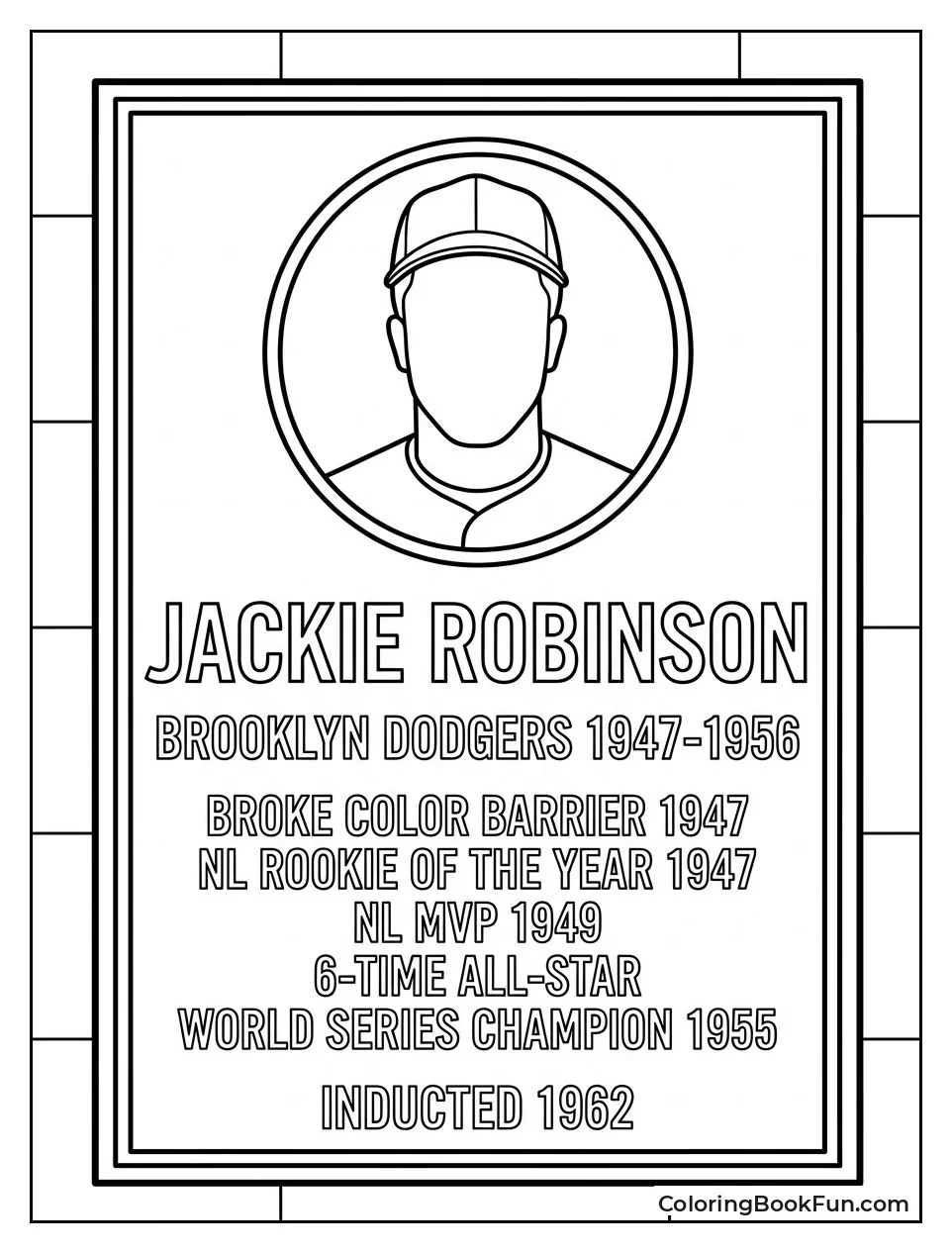 Jackie's Hall of Fame Plaque