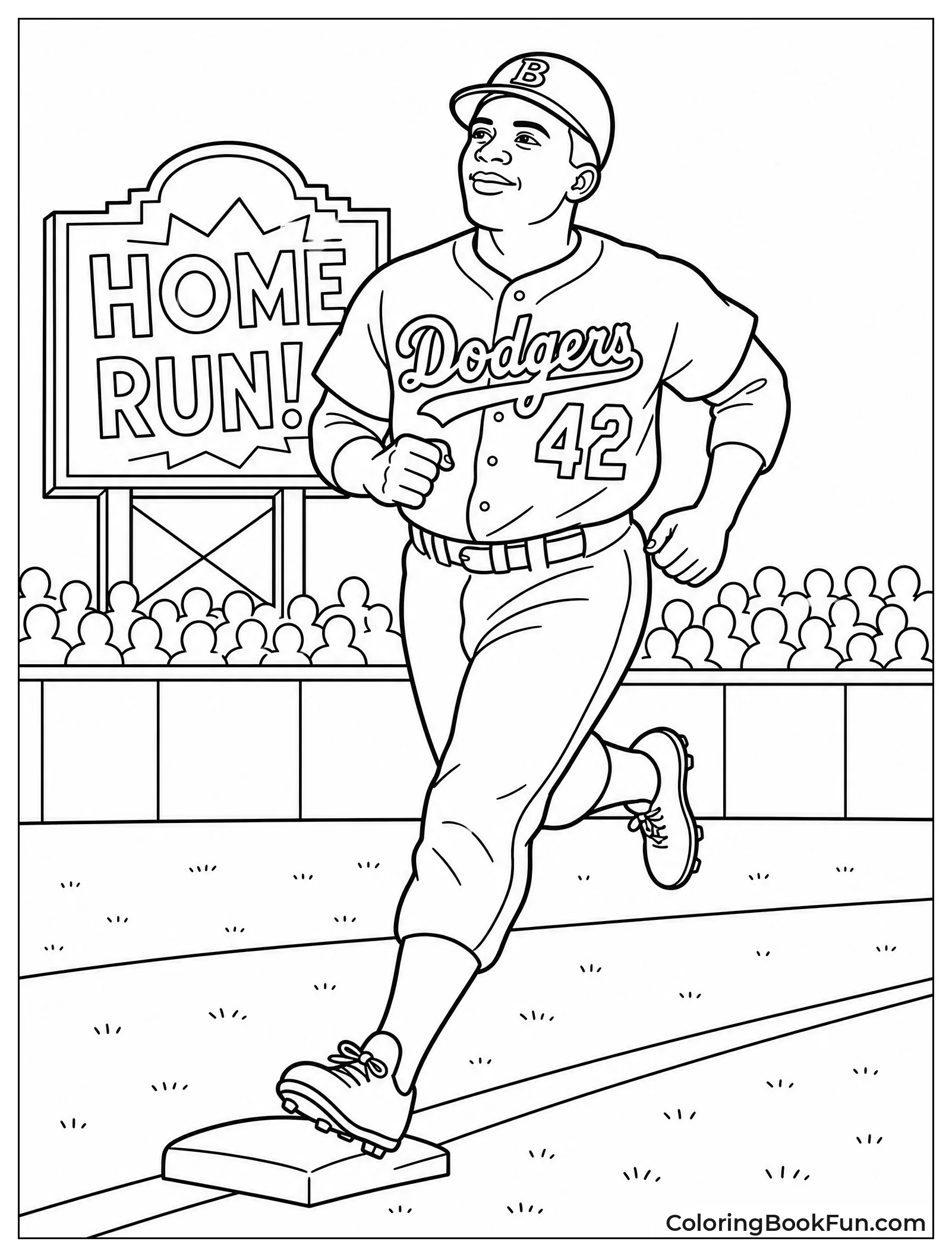 Jackie Jogging Around the Bases