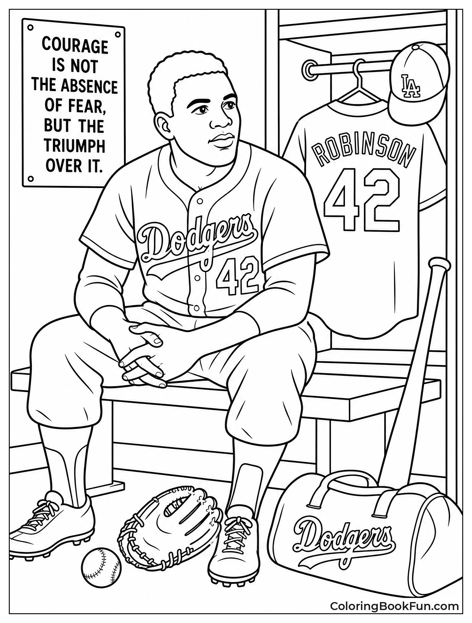 Jackie Reflecting in the Locker Room