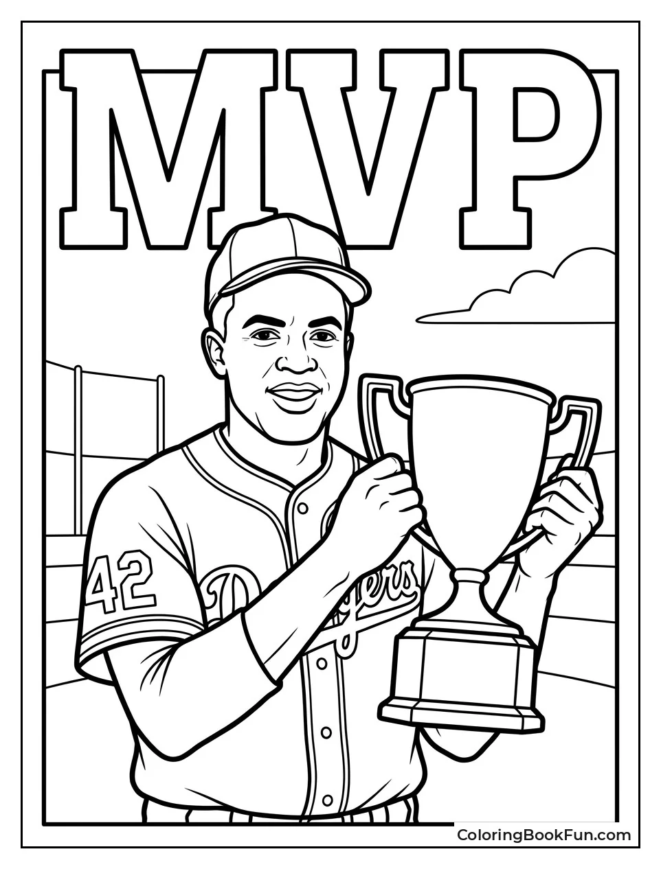 Holding His 1949 MVP Trophy