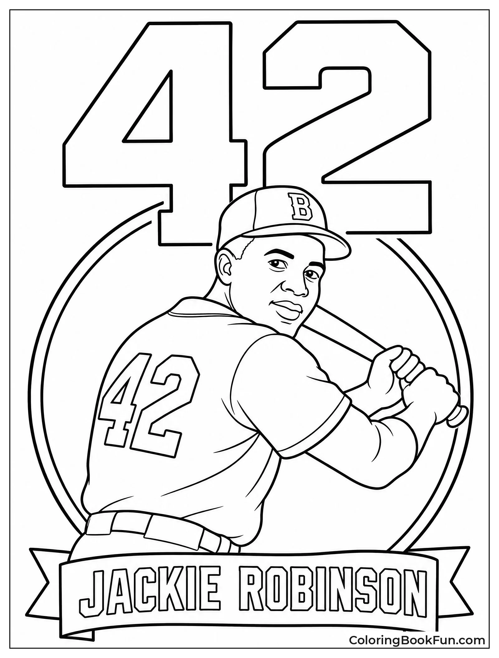 Number 42 With Jackie Silhouette