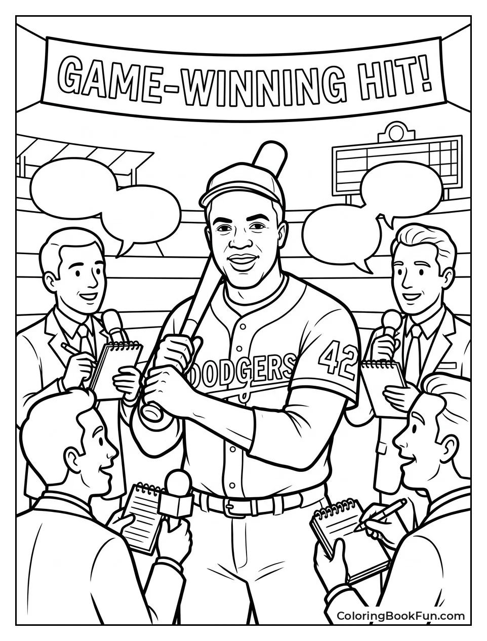 Jackie Talking to Reporters After Game