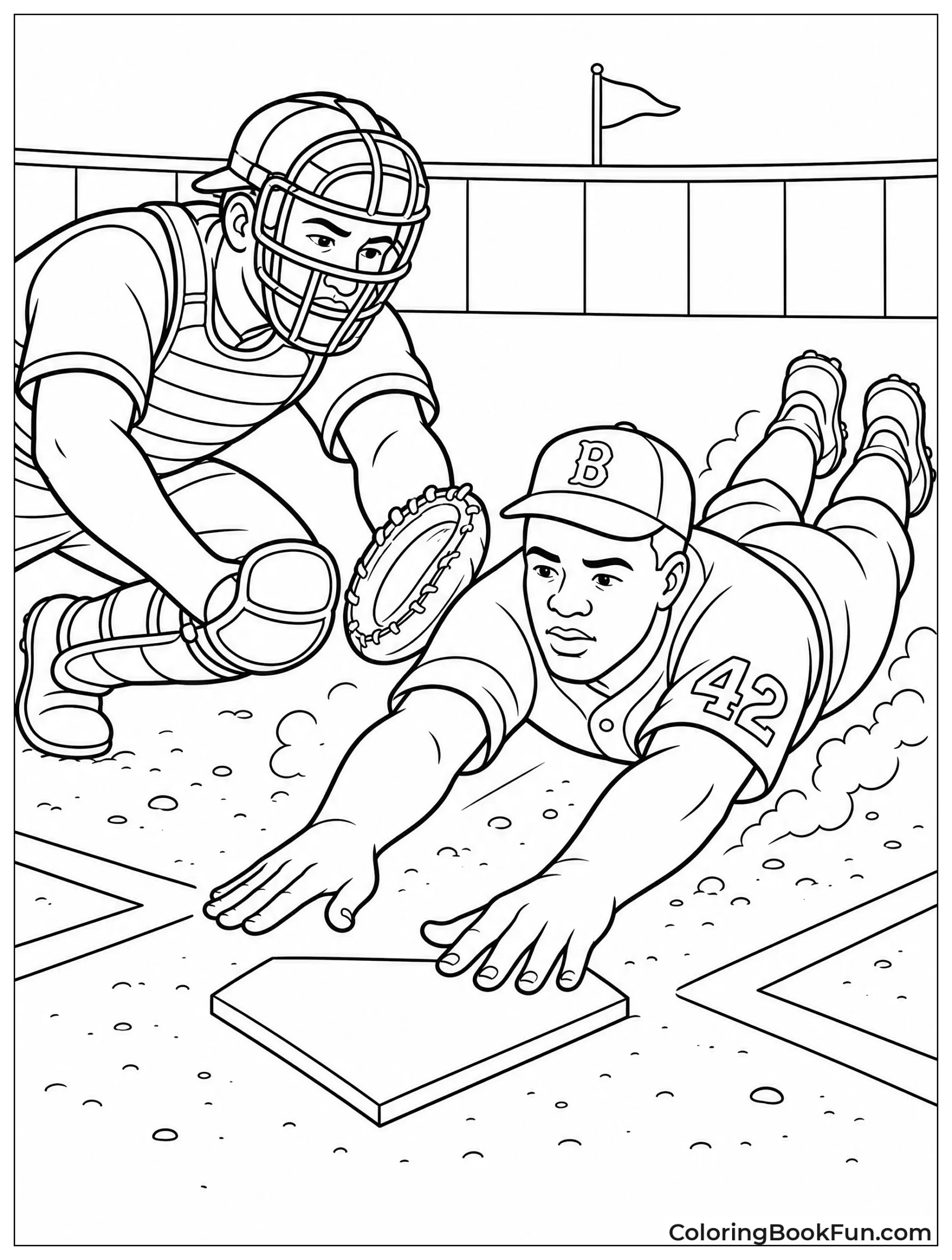 Jackie Sliding Into Home Plate