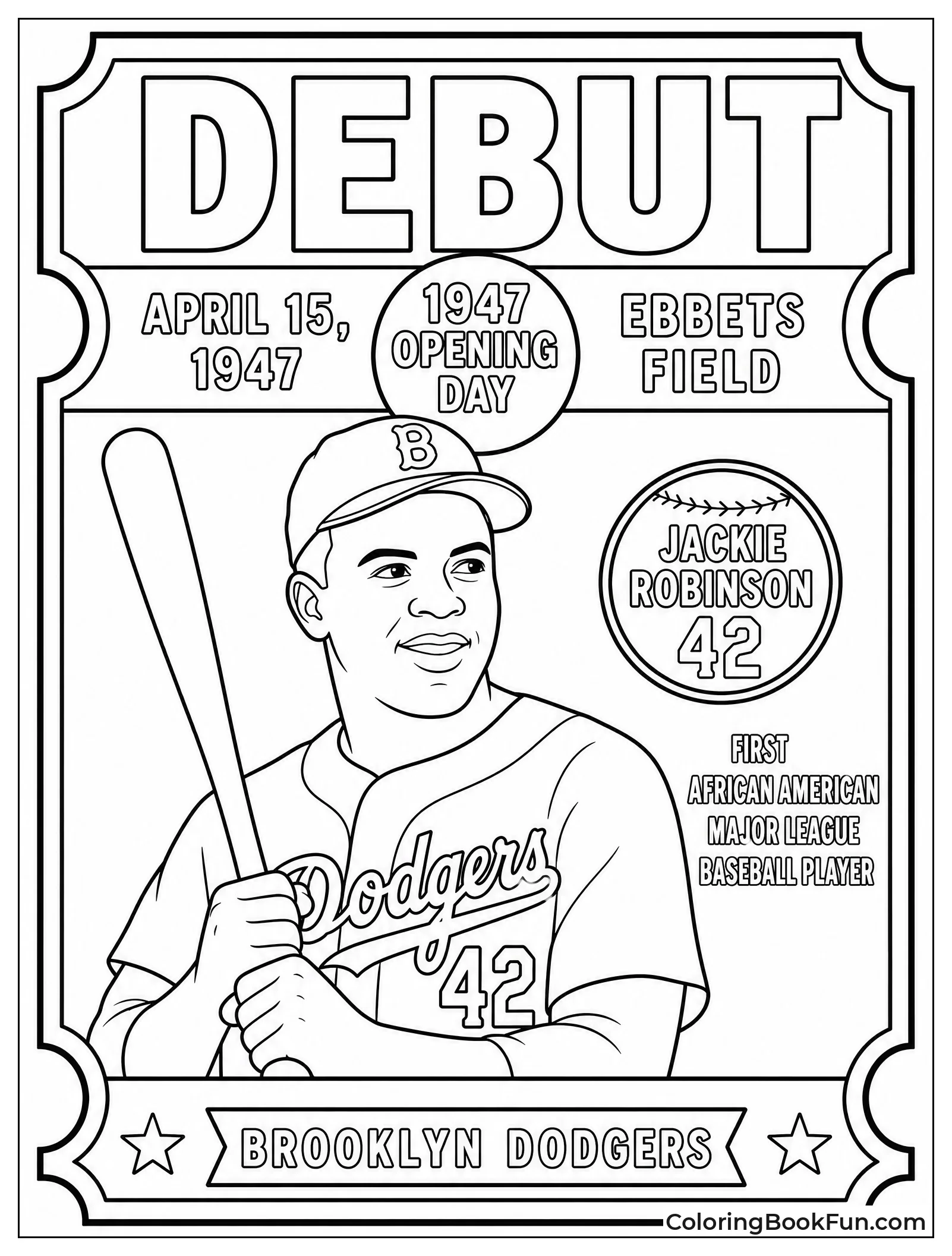 Vintage 1947 Baseball Ticket Design