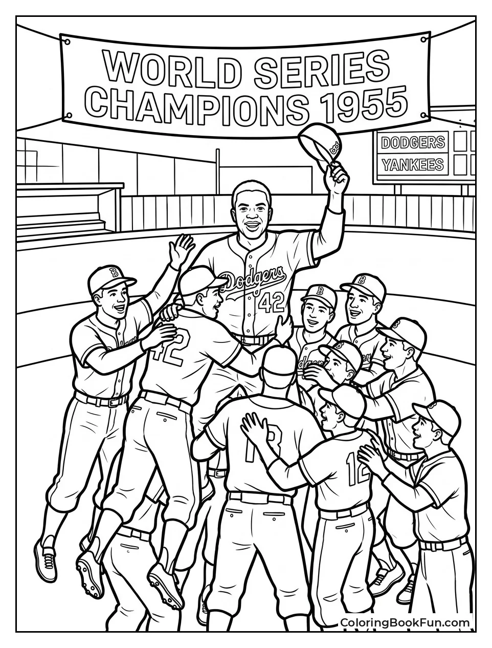 Celebrating the 1955 World Series Win