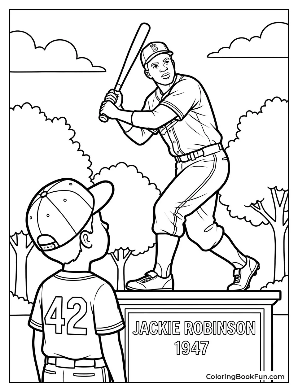 Child Looking at Jackie Statue