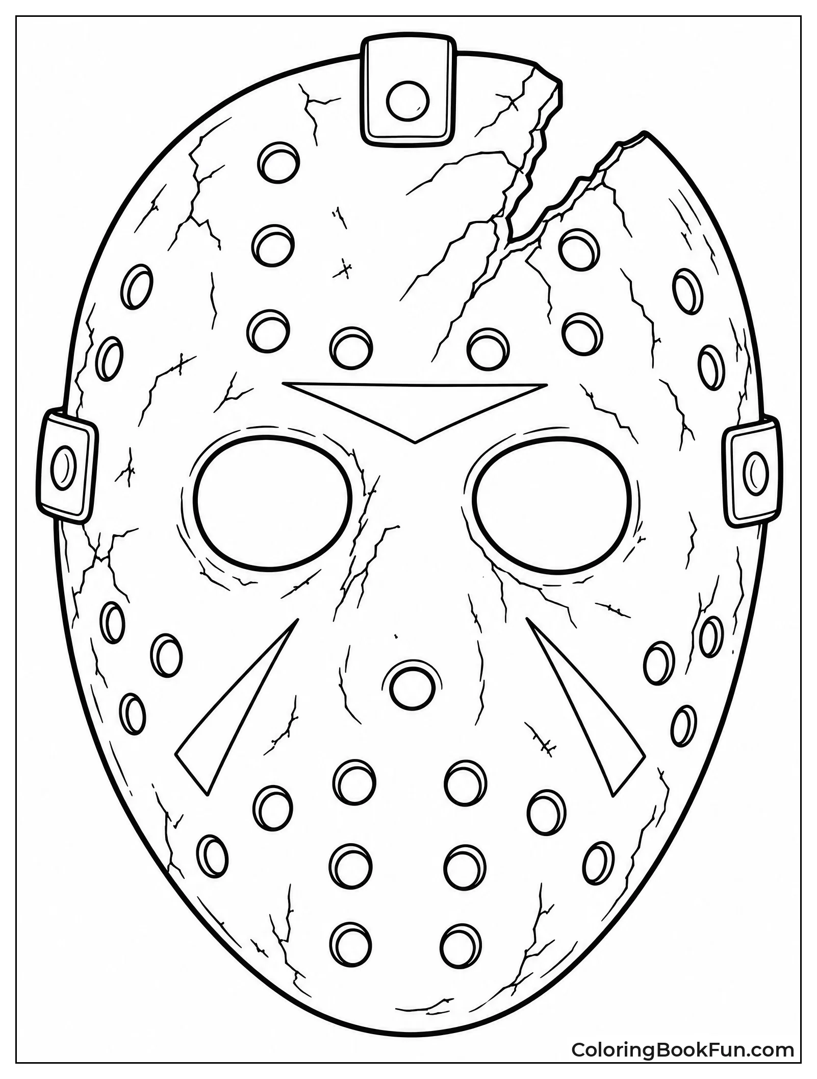 Battle Damaged Hockey Mask Close Up