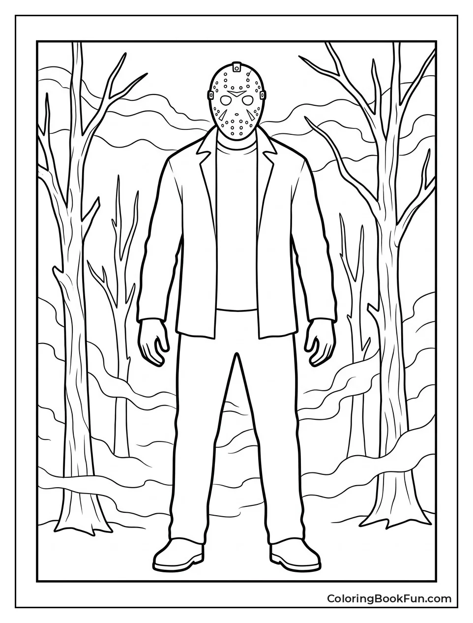 Jason Standing in Misty Ghost Trees
