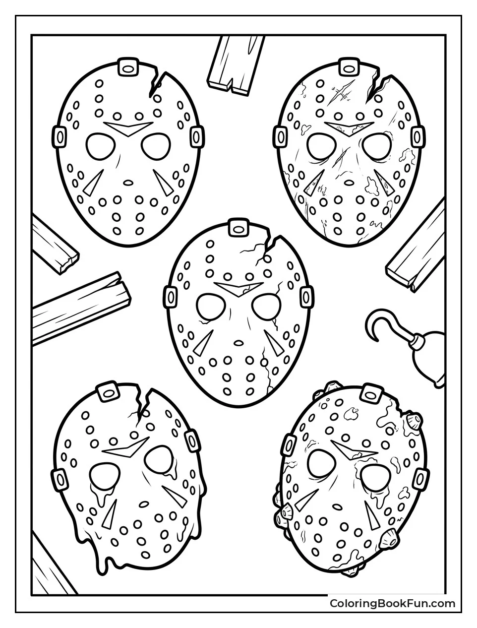 Many Different Hockey Masks to Color