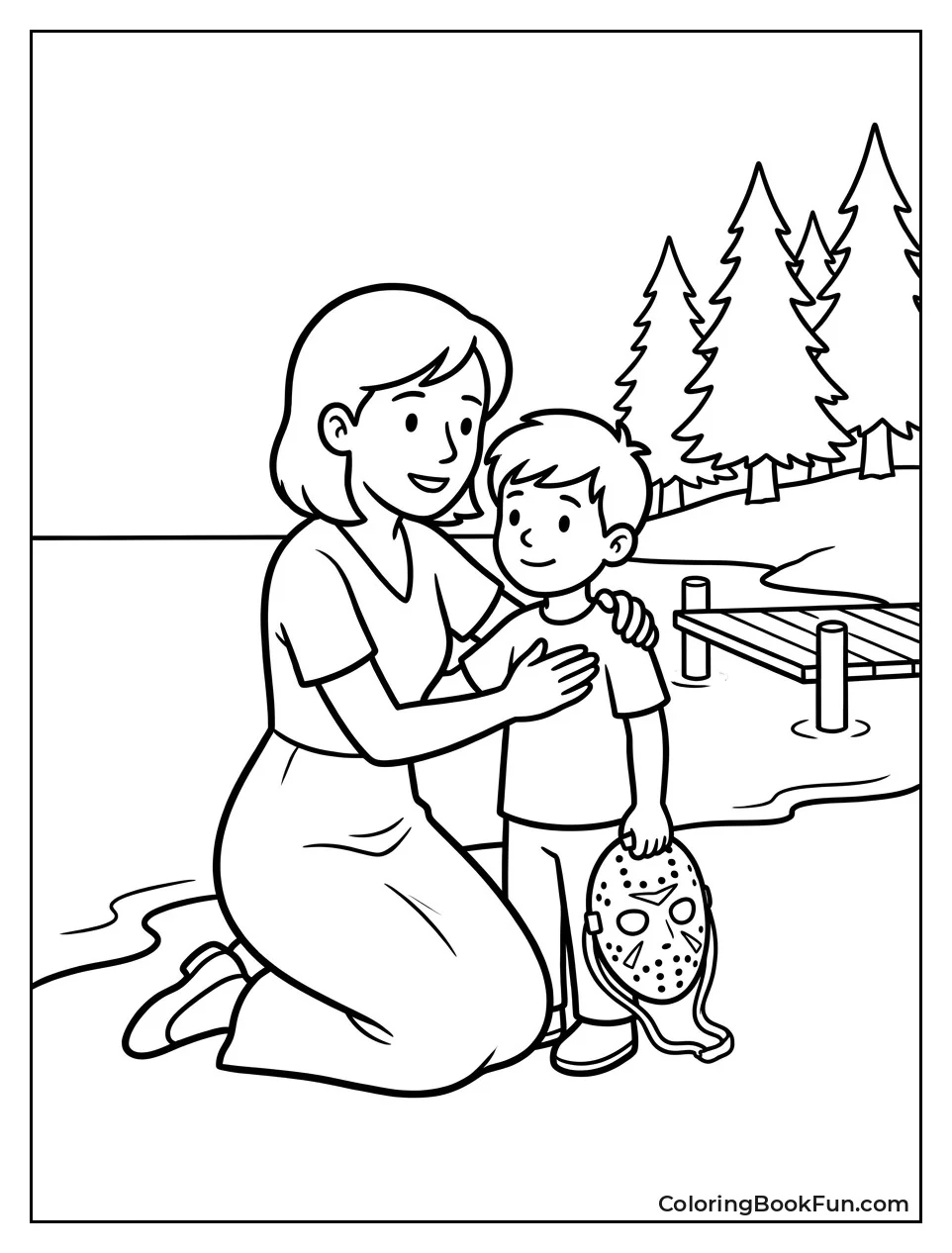 Pamela and Young Jason by Lake