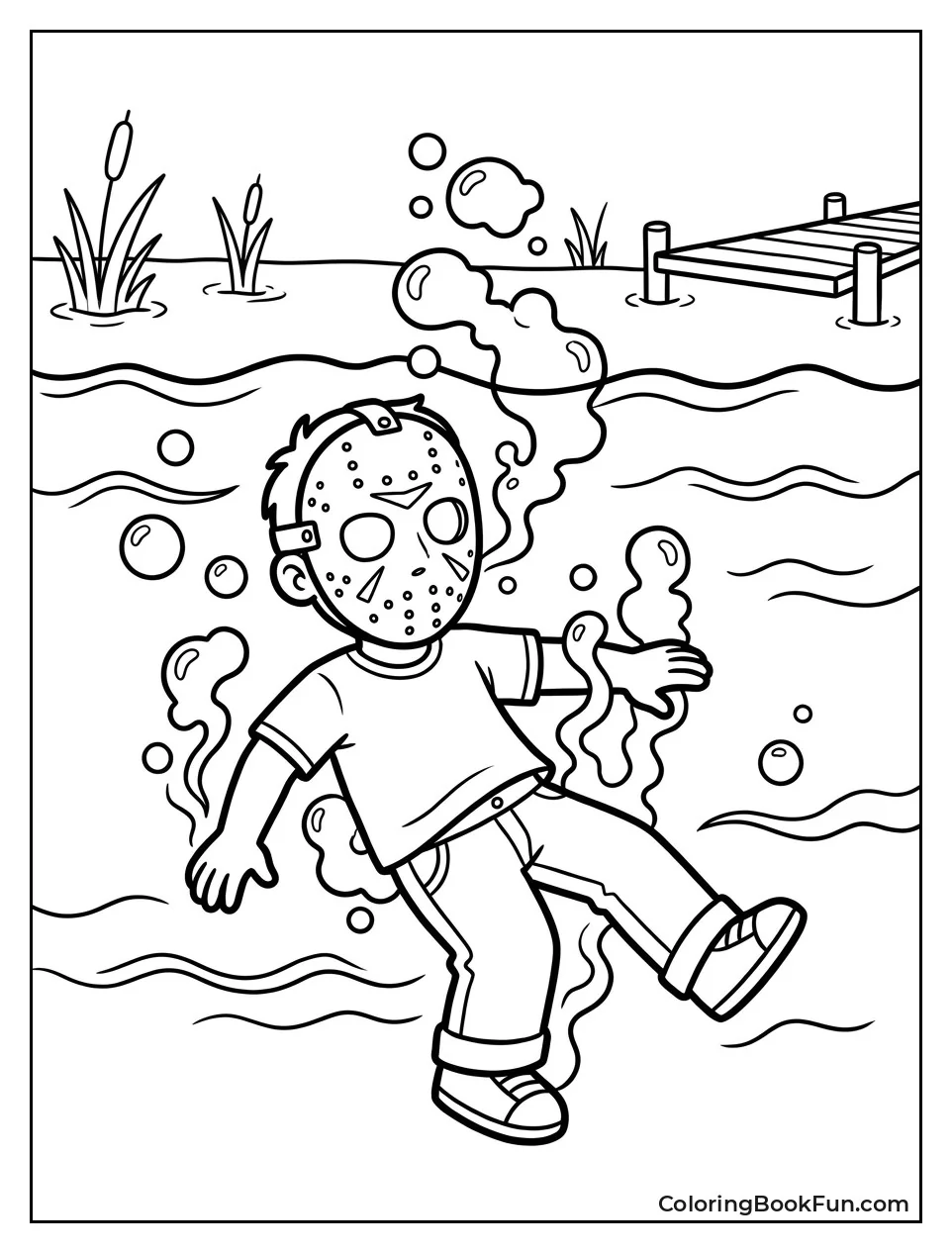 Young Jason Sinking in Lake