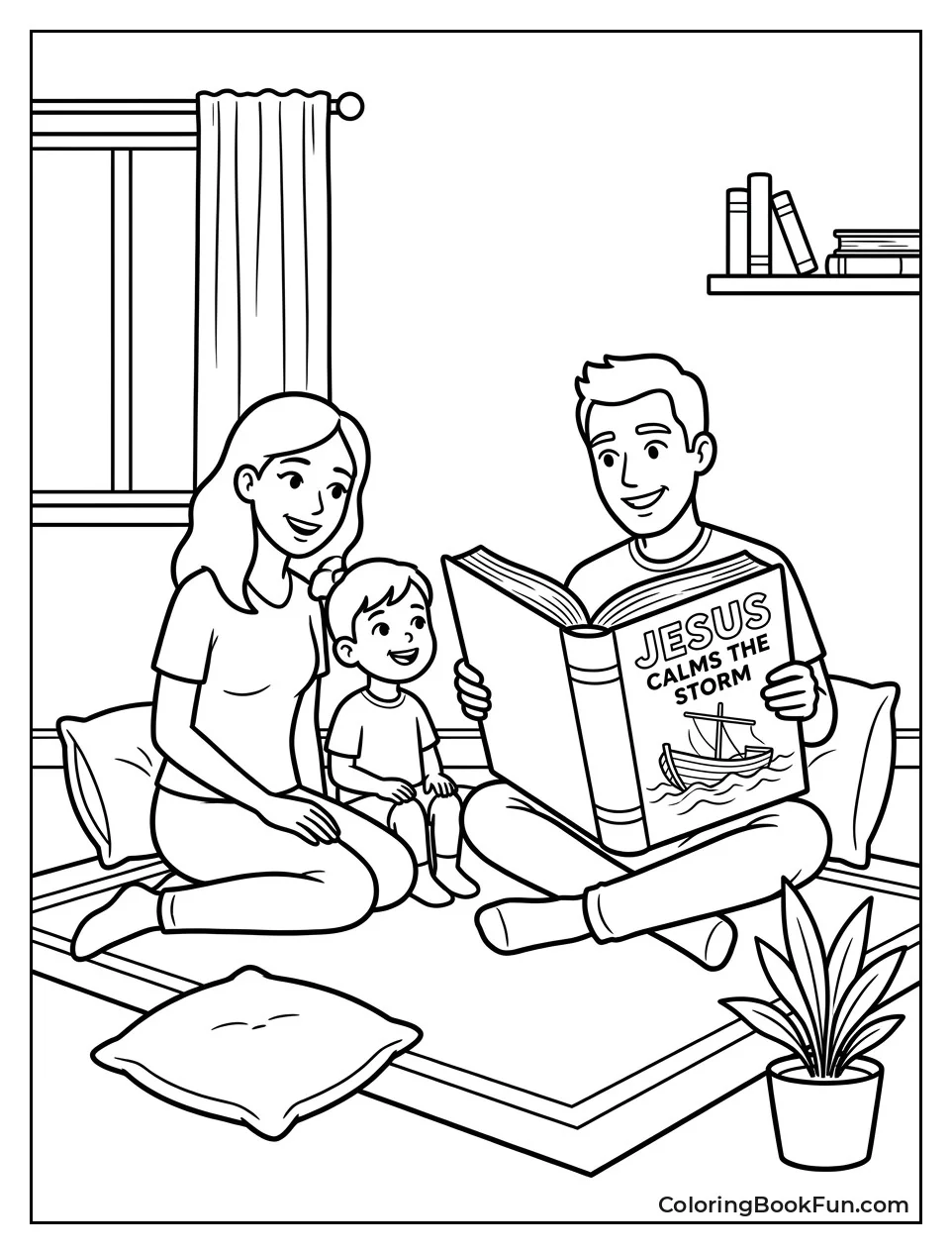 Family Reads Bible Story