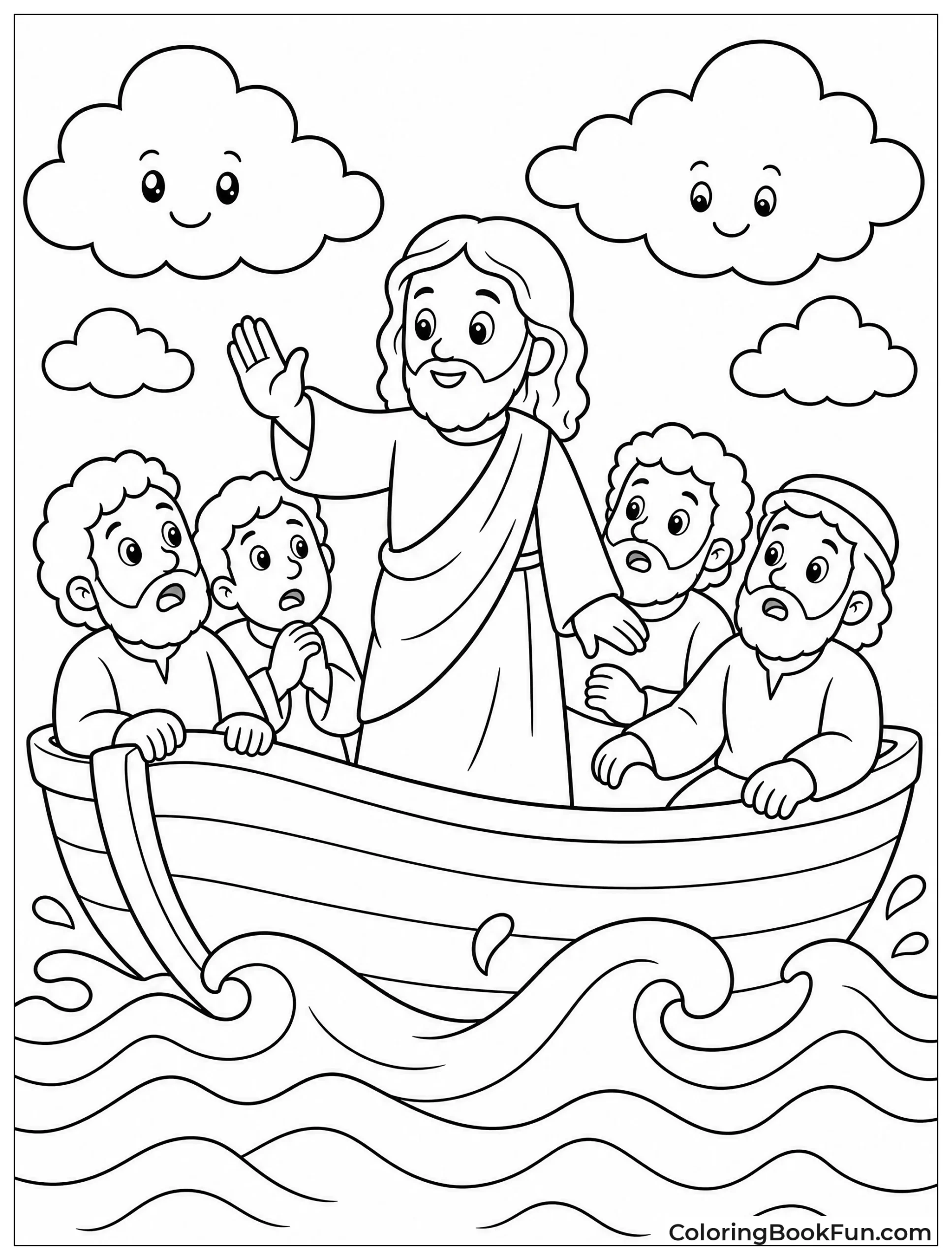 Cute Friends in Round Boat