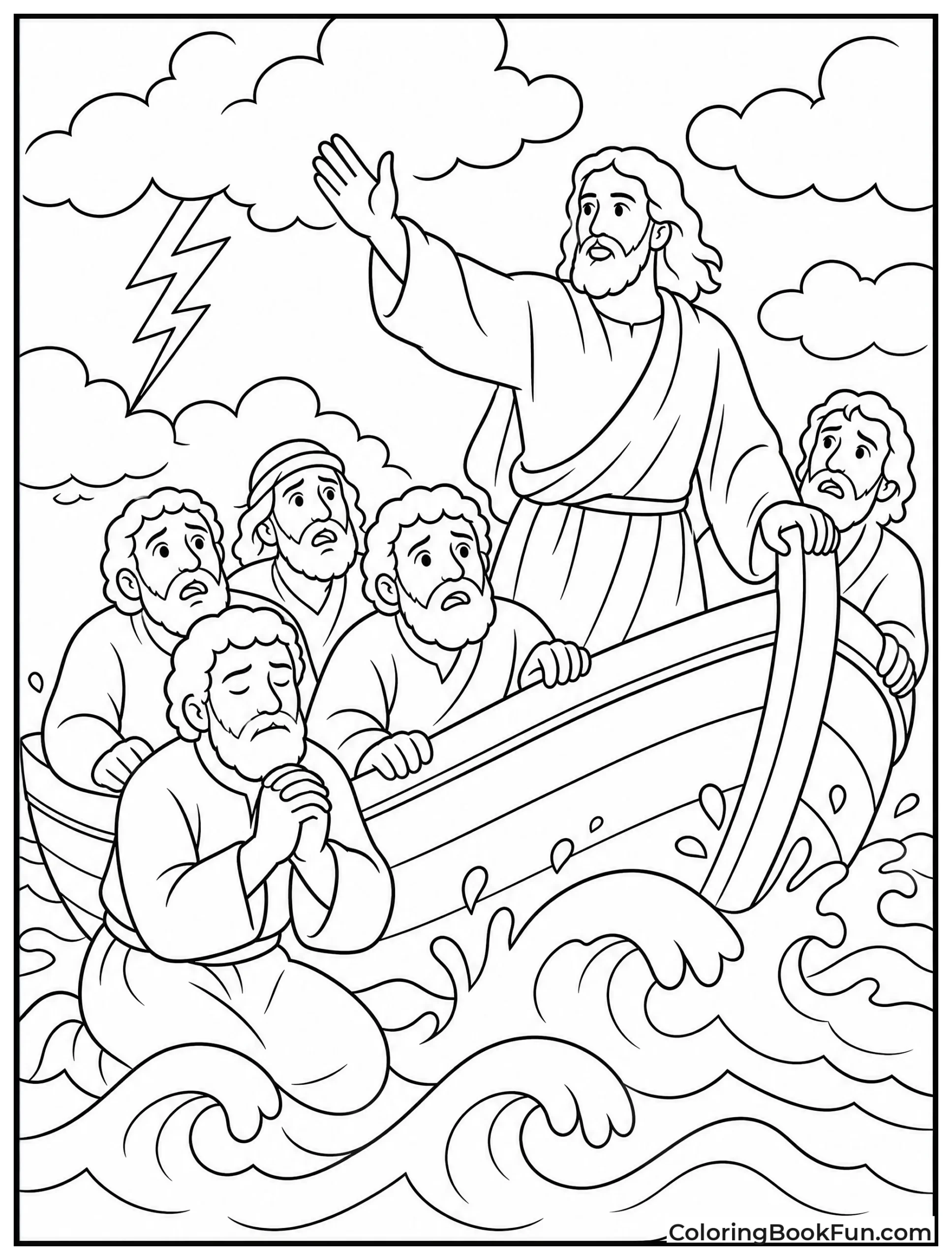 Disciple Prays in Storm
