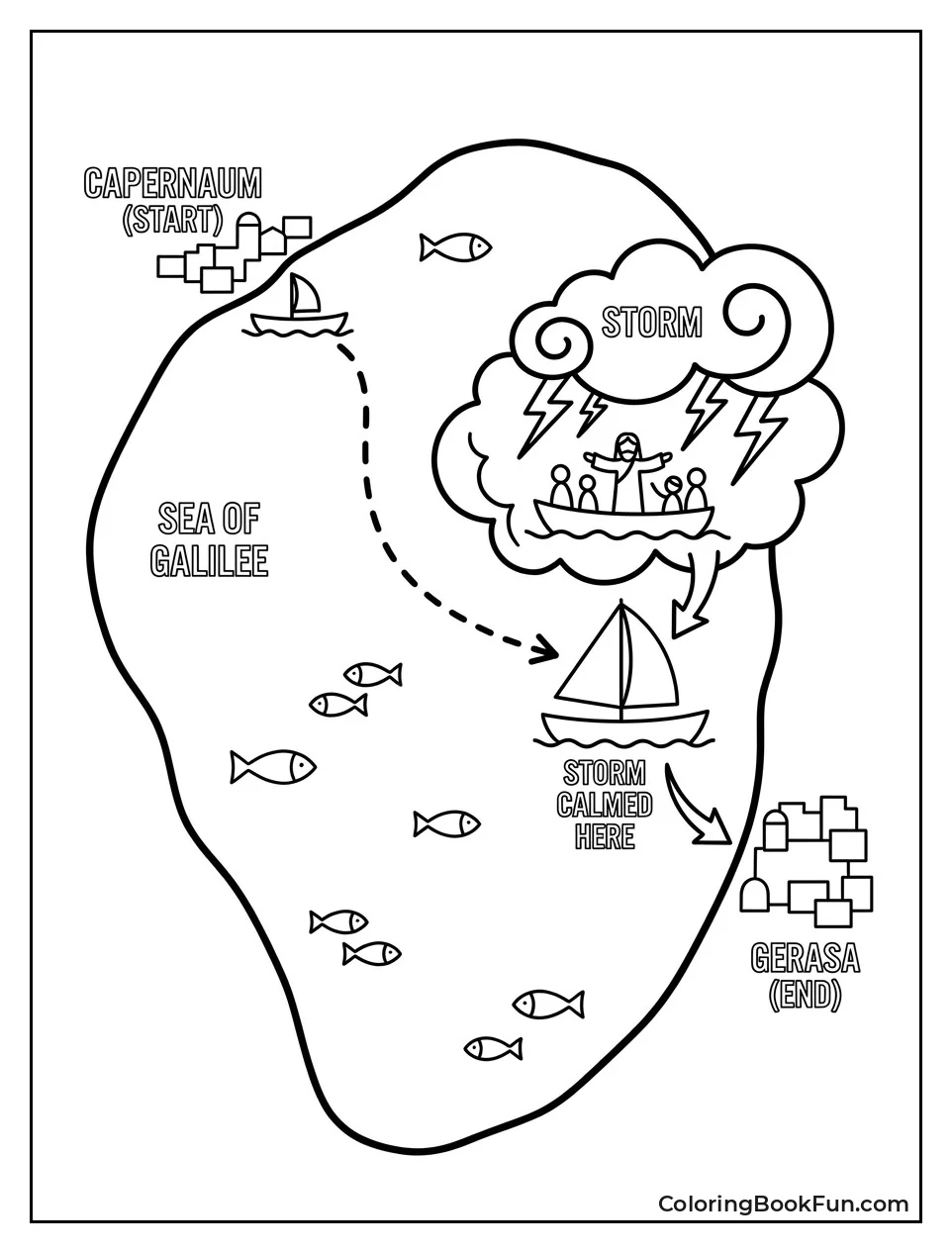 Map Shows Sea of Galilee