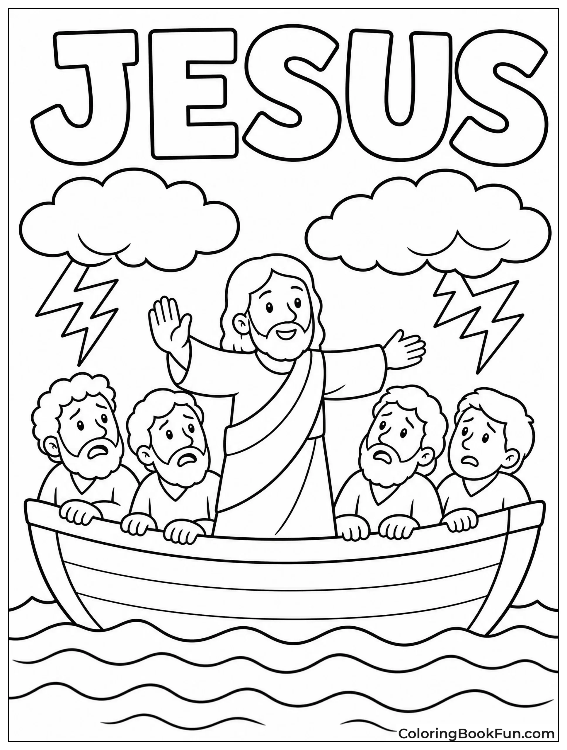 Simple Boat Outline for Kids
