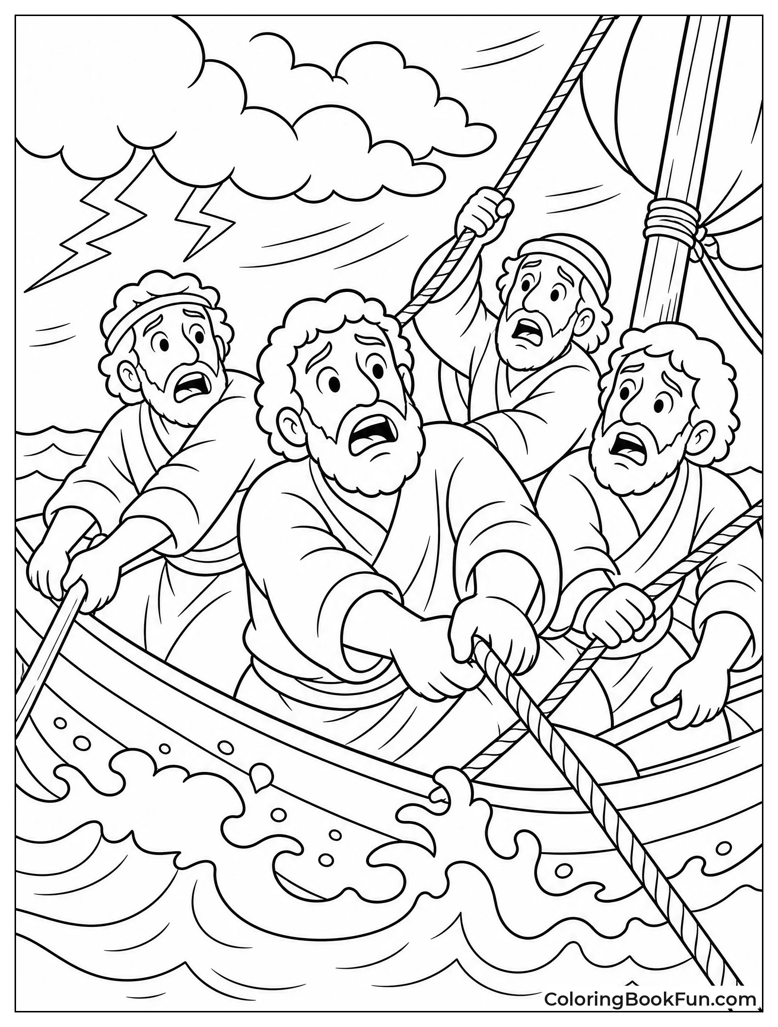 Disciples Look Scared in Gale