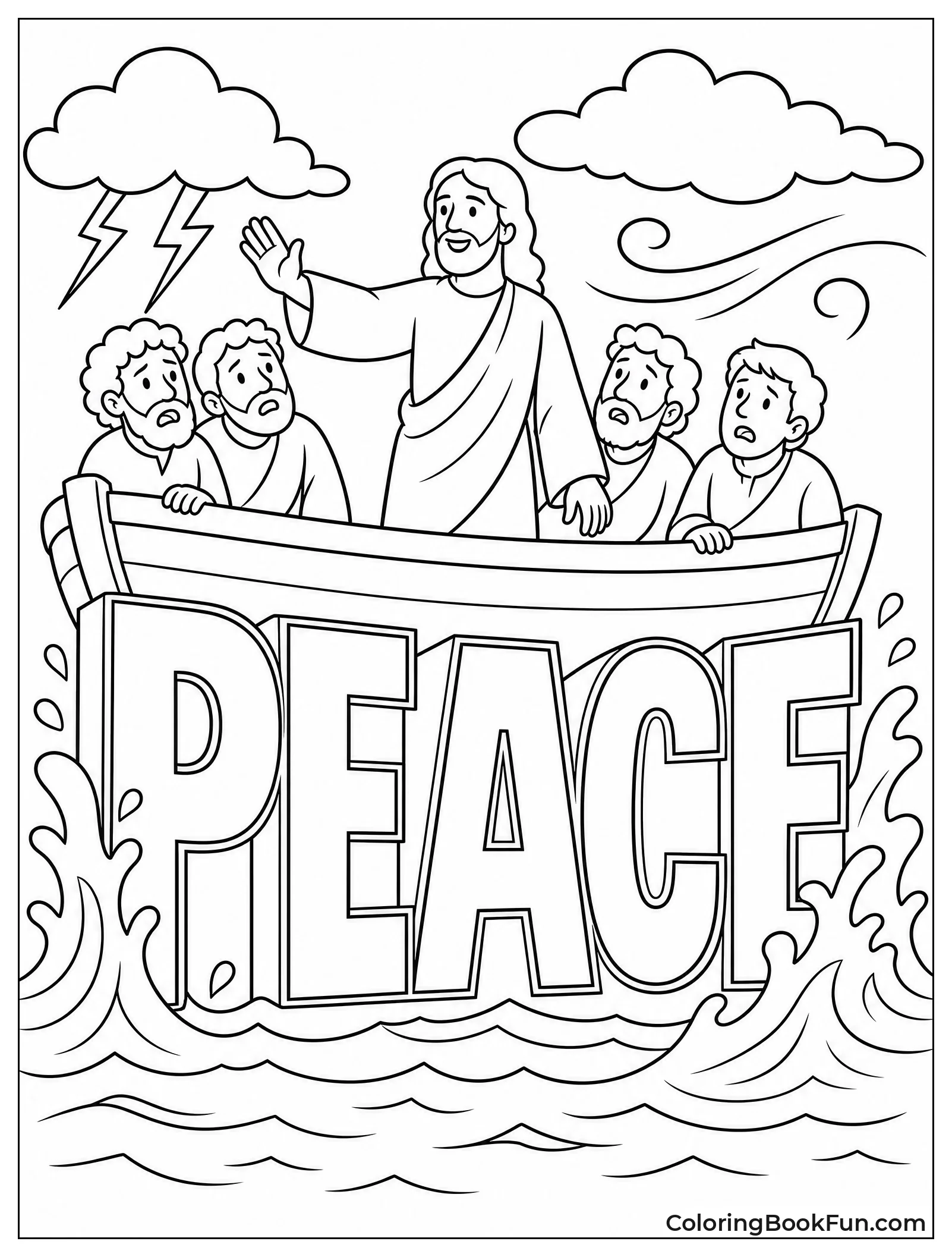 Peace Word Blocks Big Waves