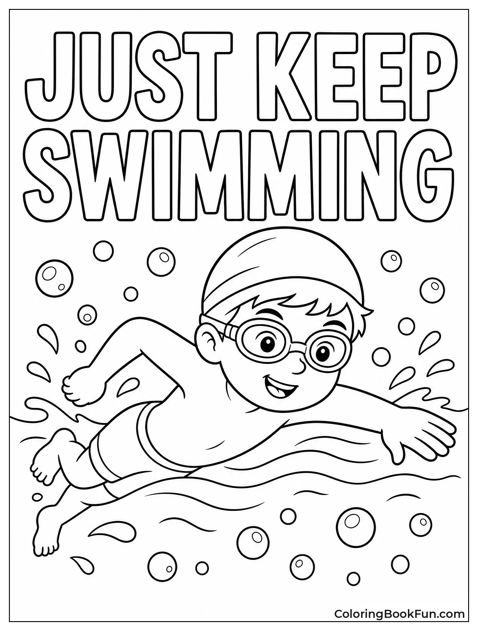 Young Swimmer Keeps Going