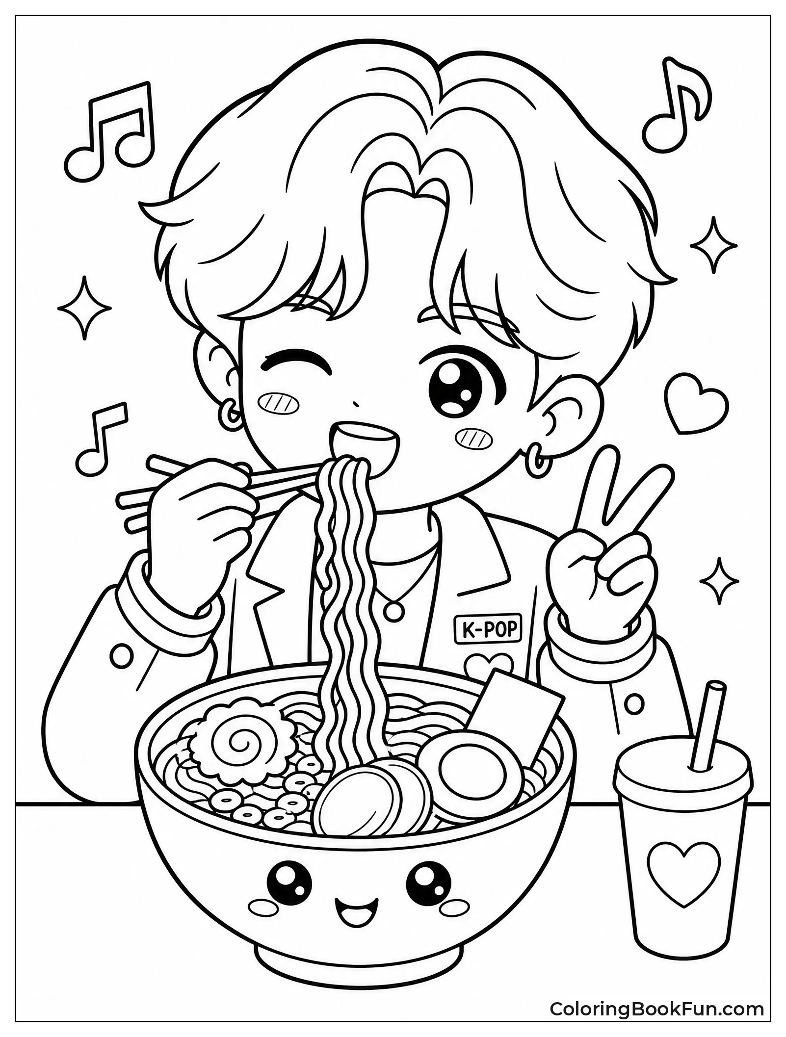 Kawaii K-Pop Idol Eats Ramen