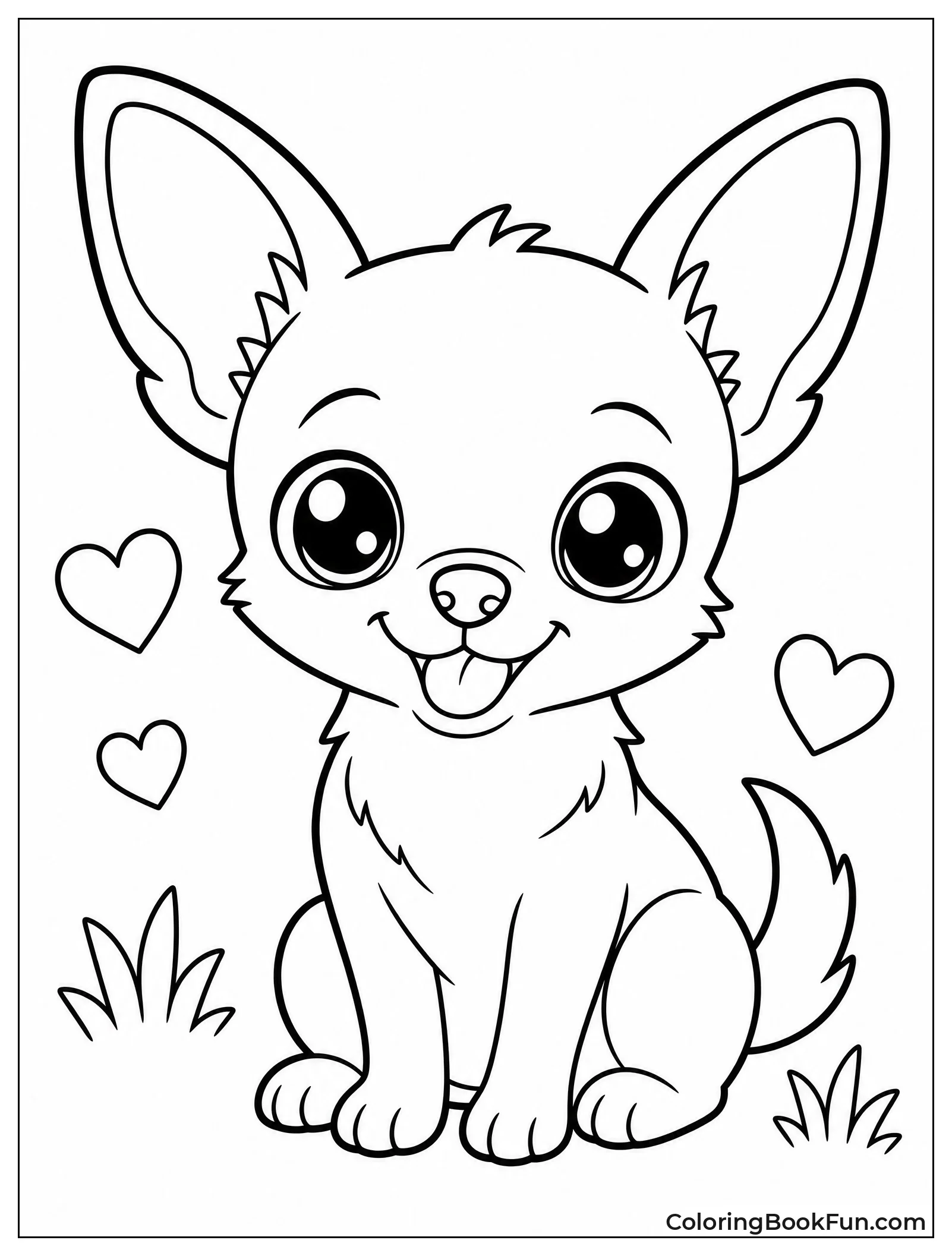 Kawaii Chihuahua Sitting Down