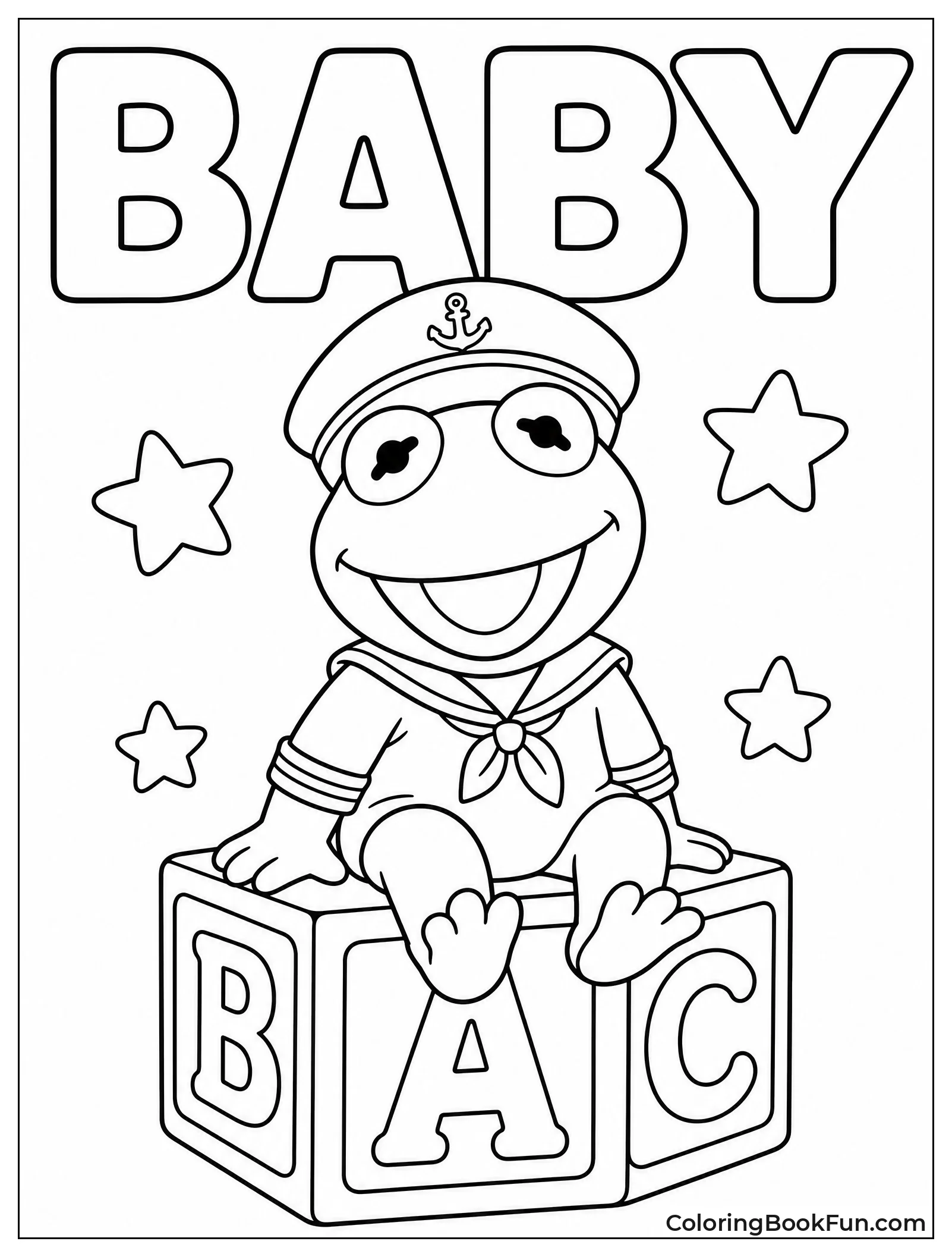 Baby Kermit Sits on a Block