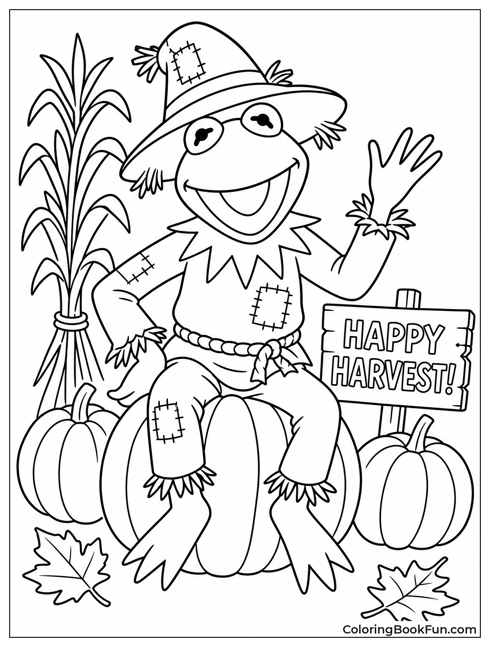 Kermit Sits on a Pumpkin