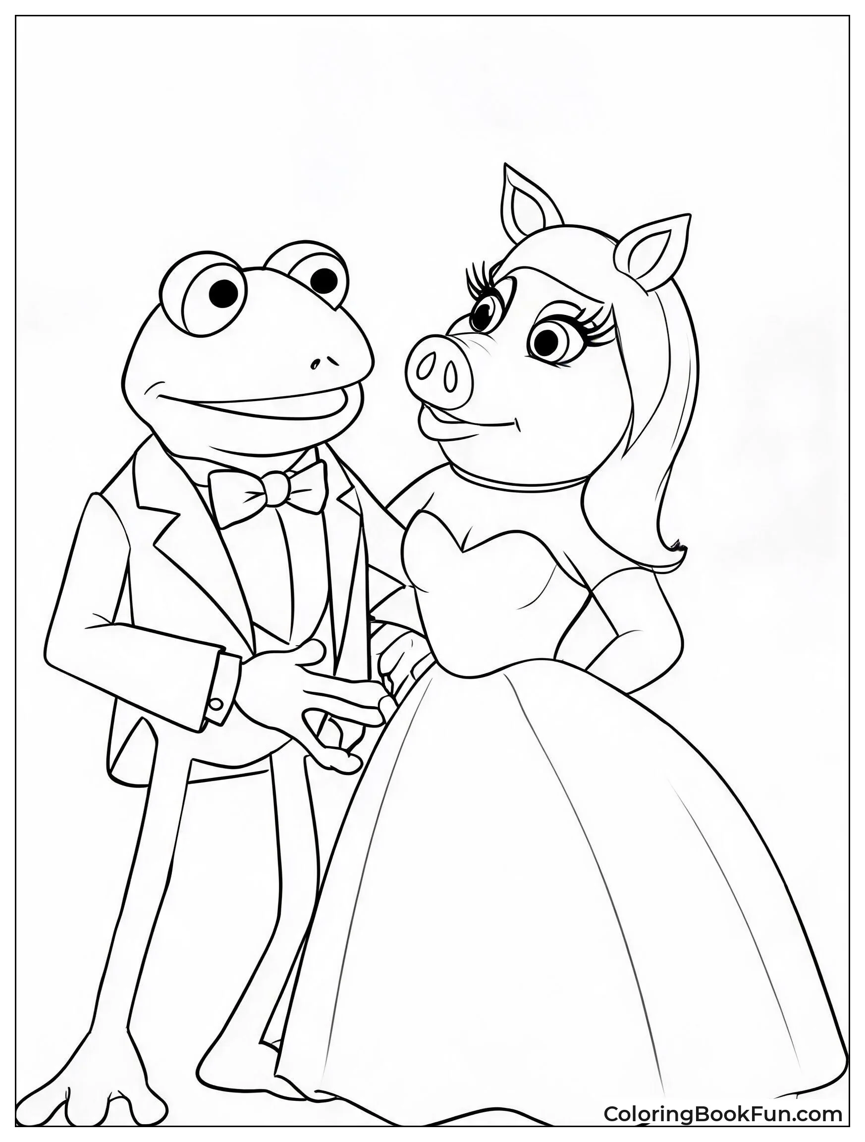 Kermit Stands with Miss Piggy