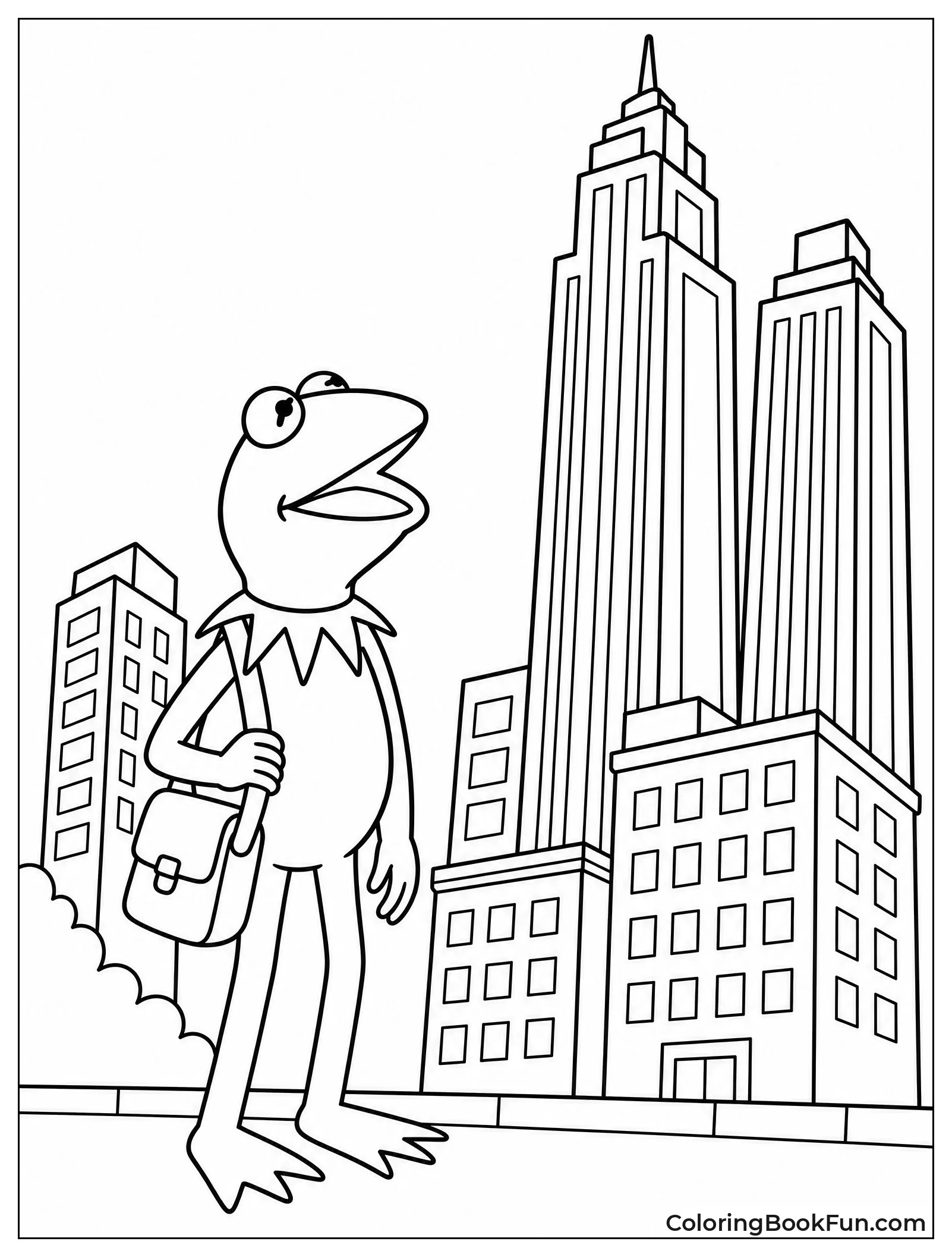 Kermit Looks at Tall Buildings