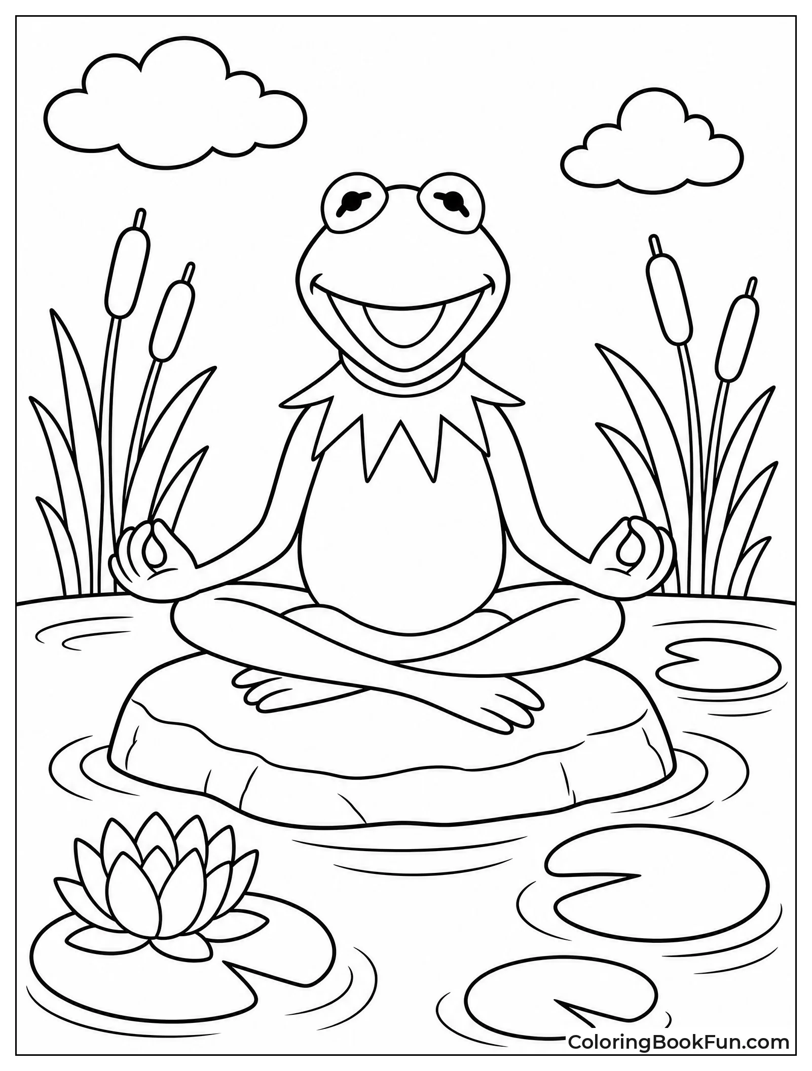 Kermit Meditates on a Stone