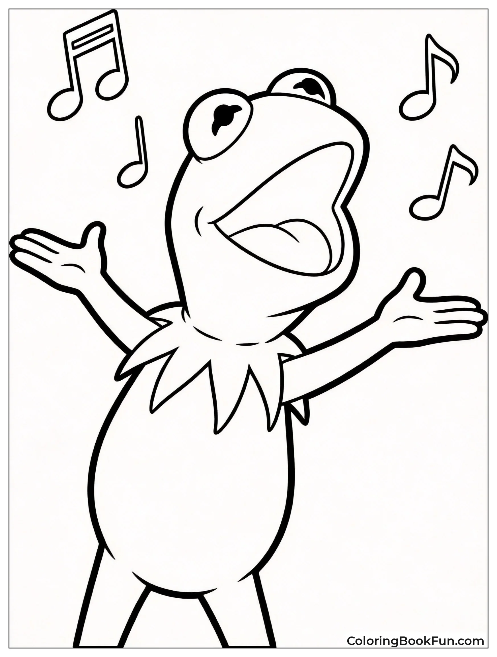 Kermit Sings with Arms Out