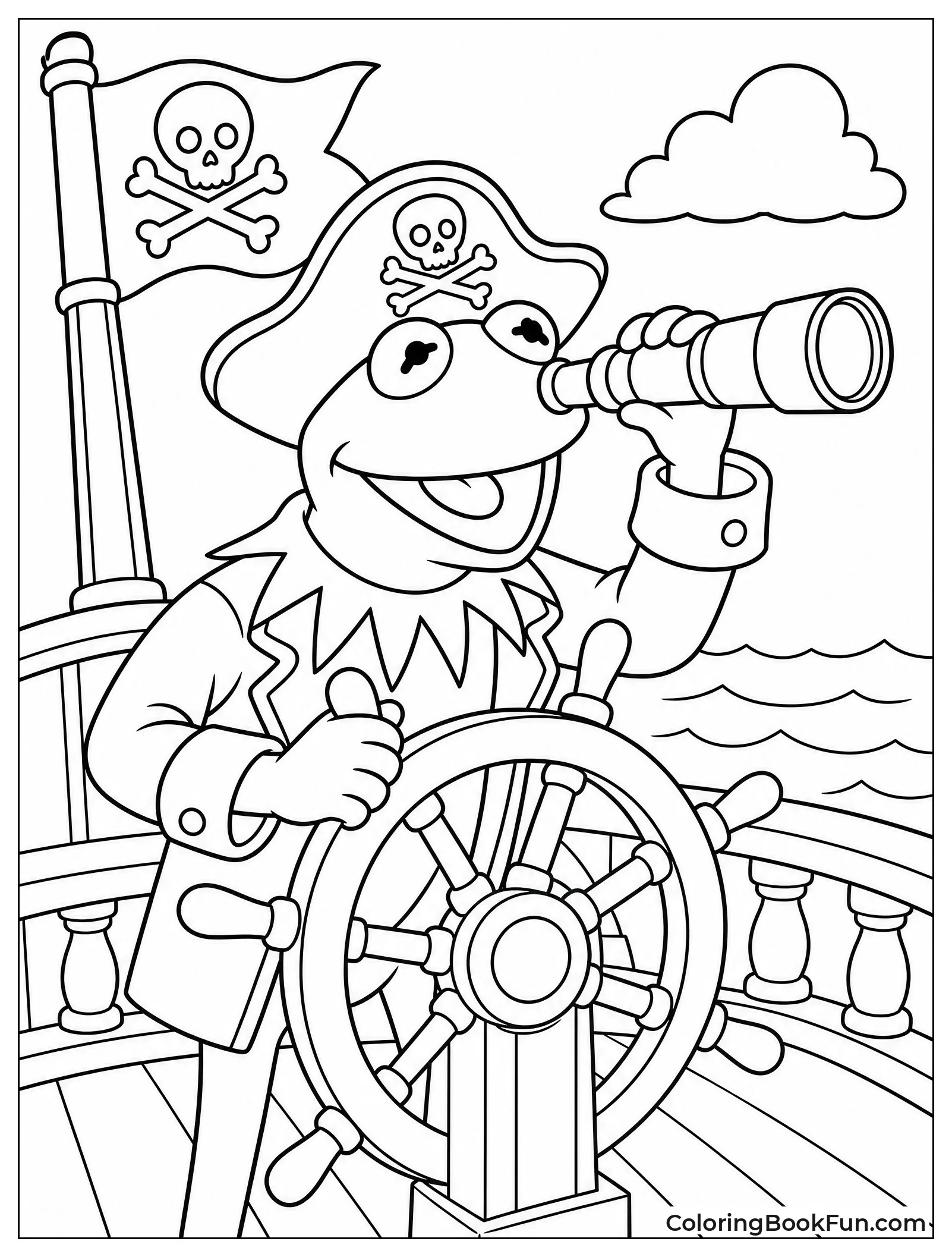 Kermit Steers a Pirate Ship