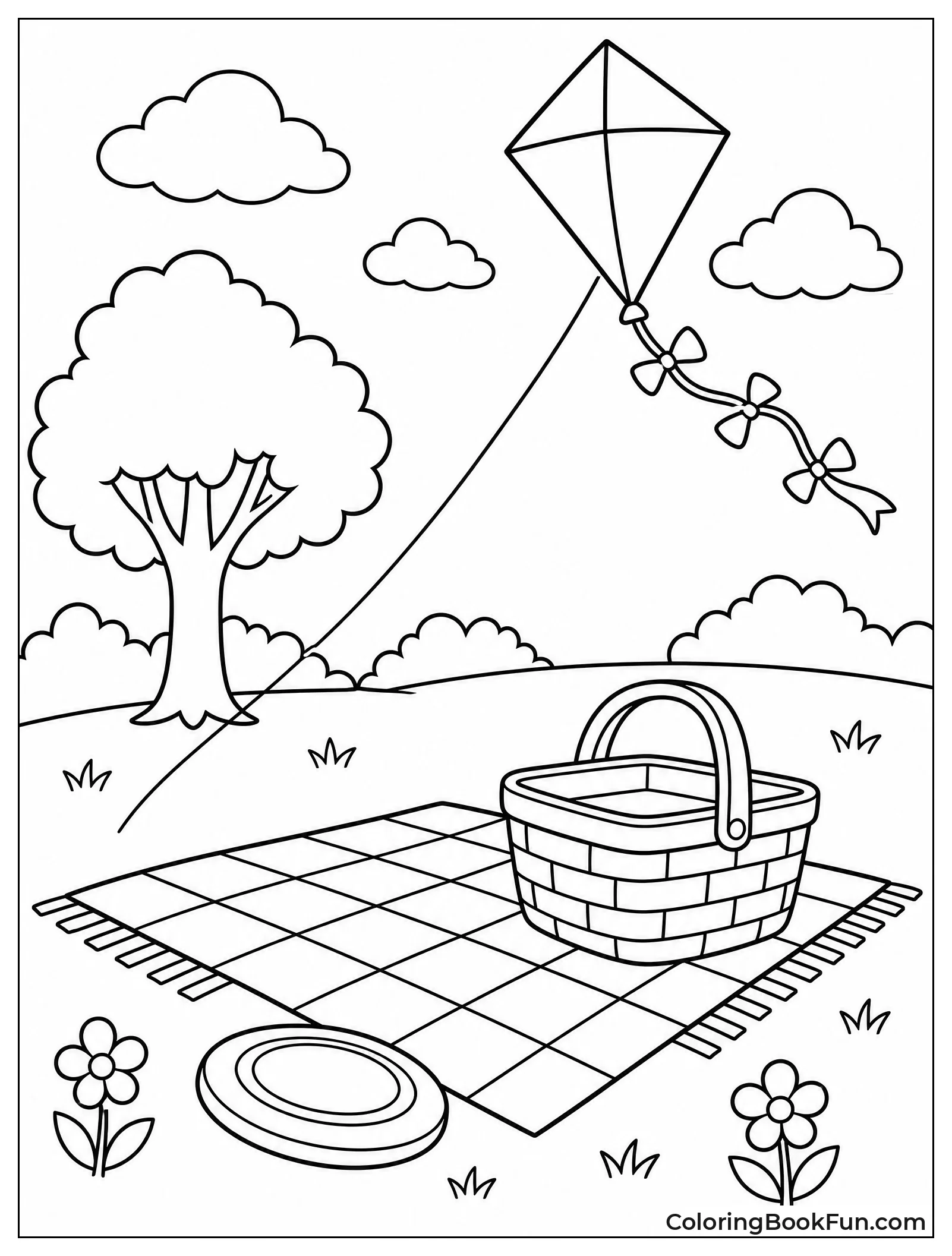 Kite Rises above Park Picnic