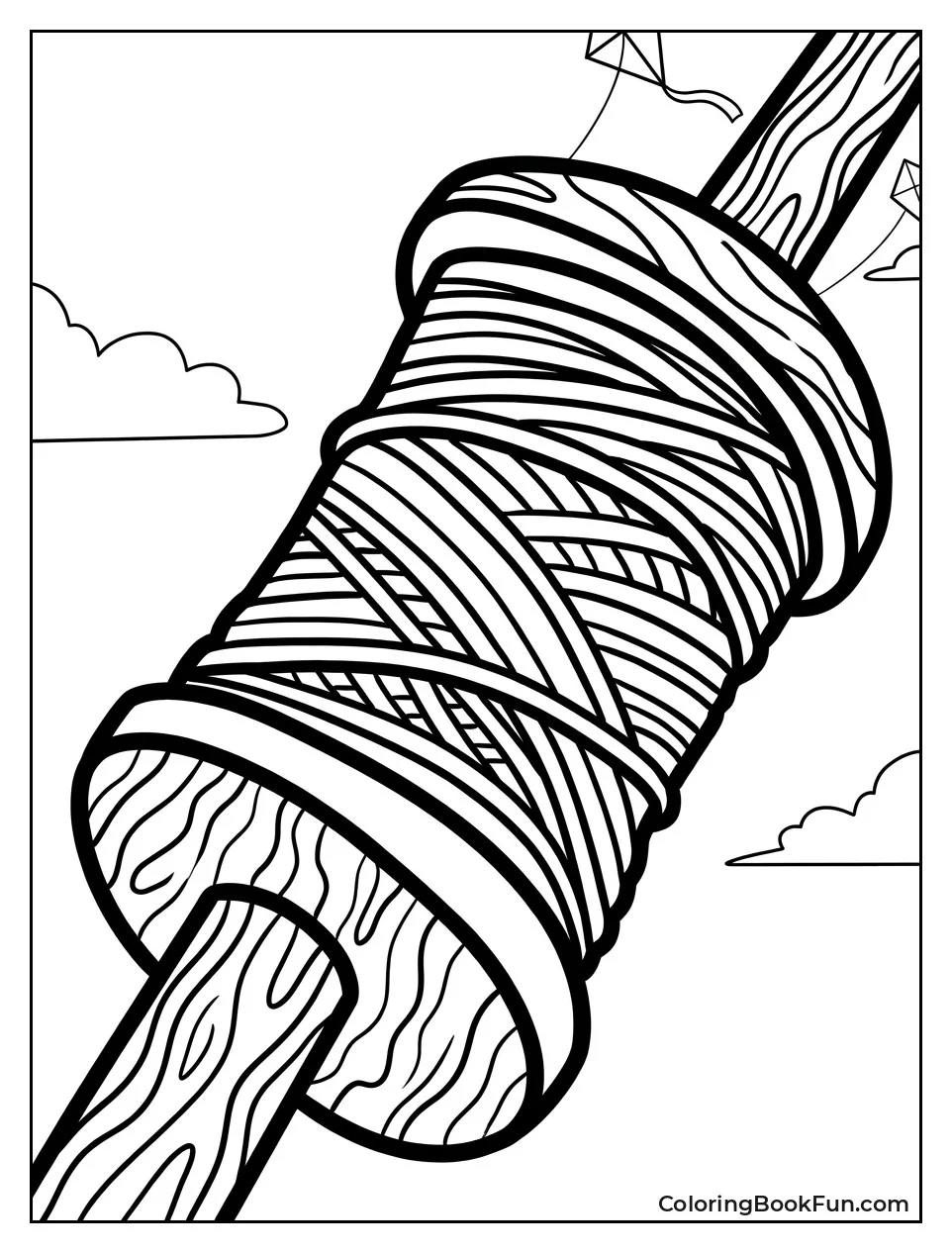 Wooden Spool with Wound String
