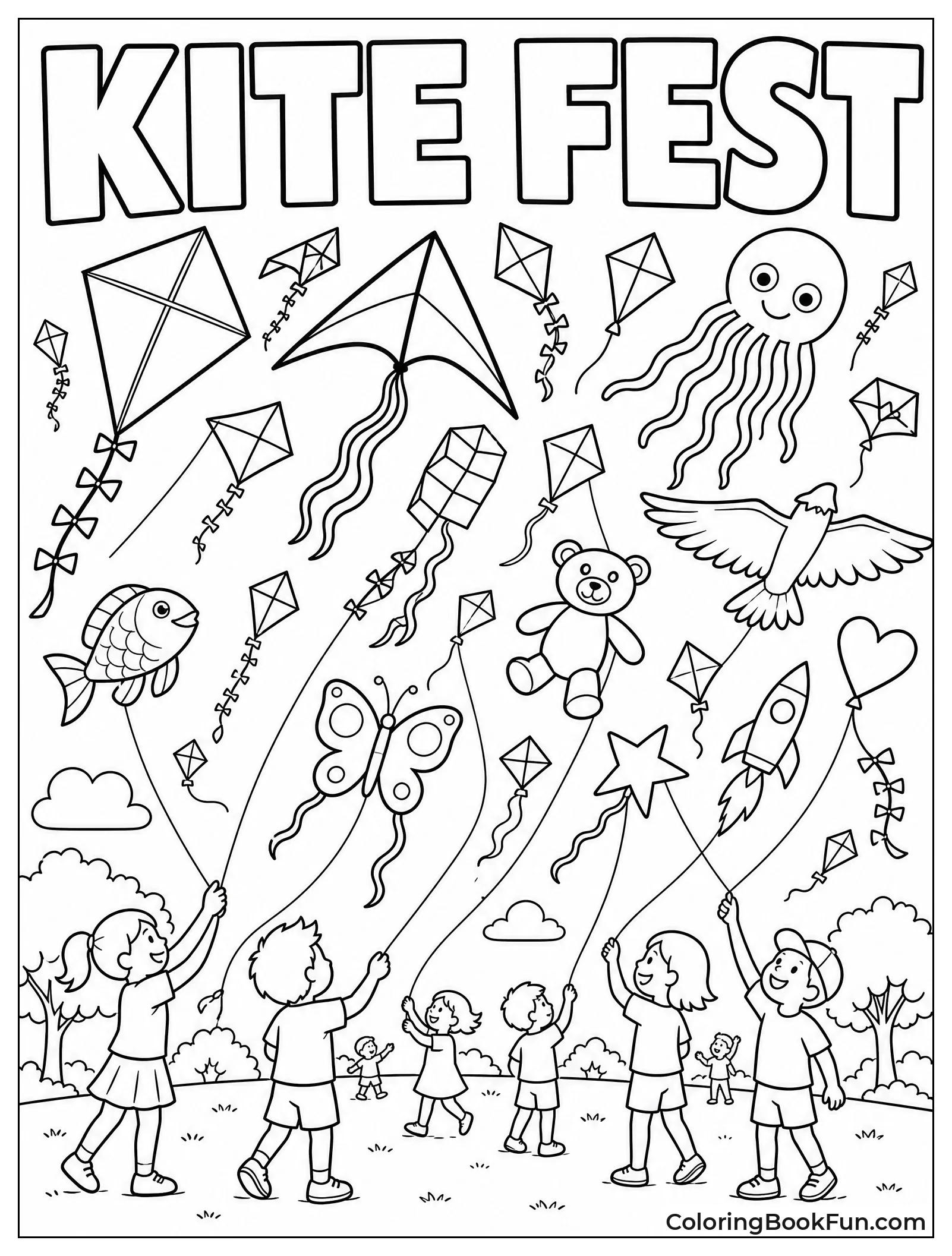 Many Kites Fill Festival Sky