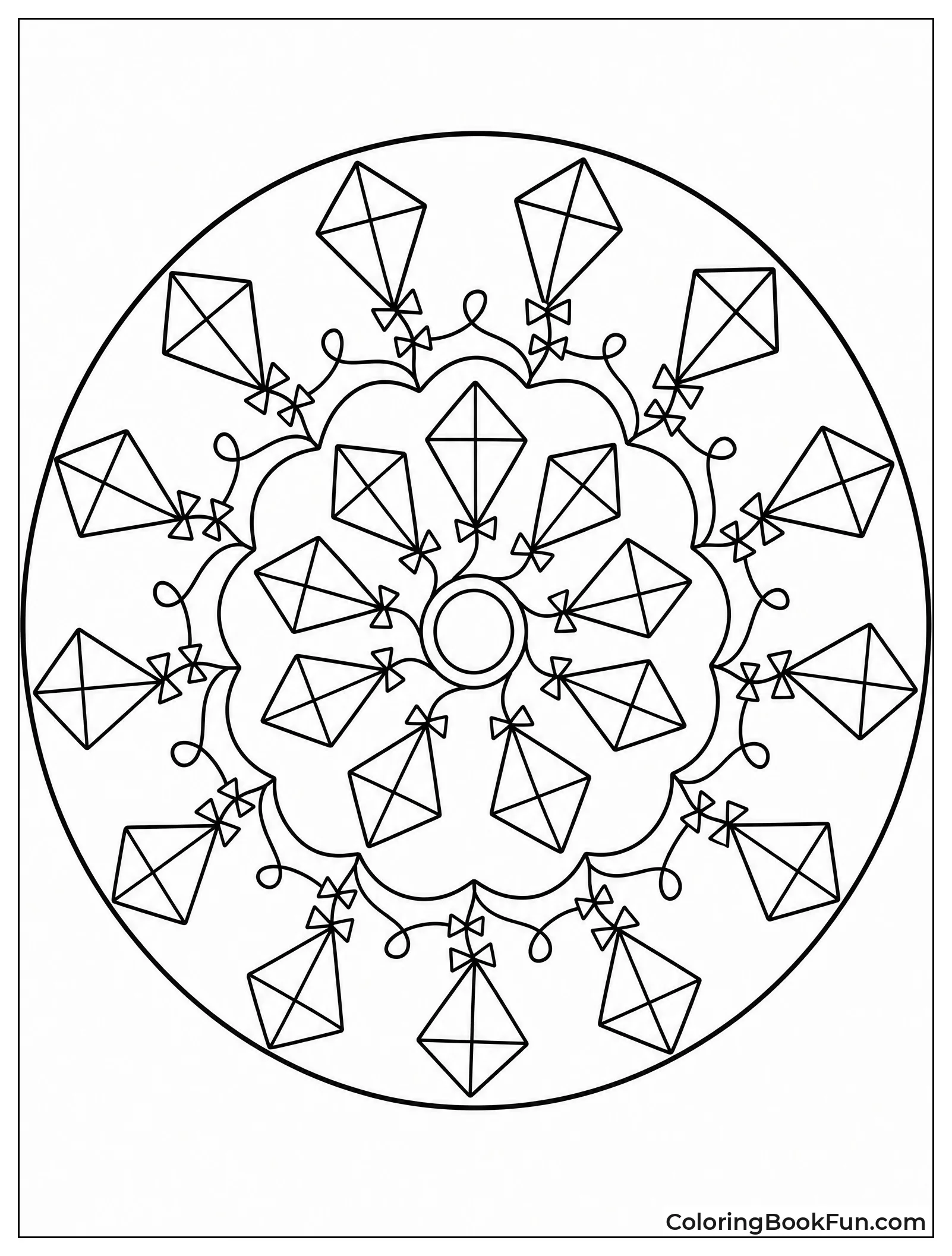 Mandala Made of Kite Shapes