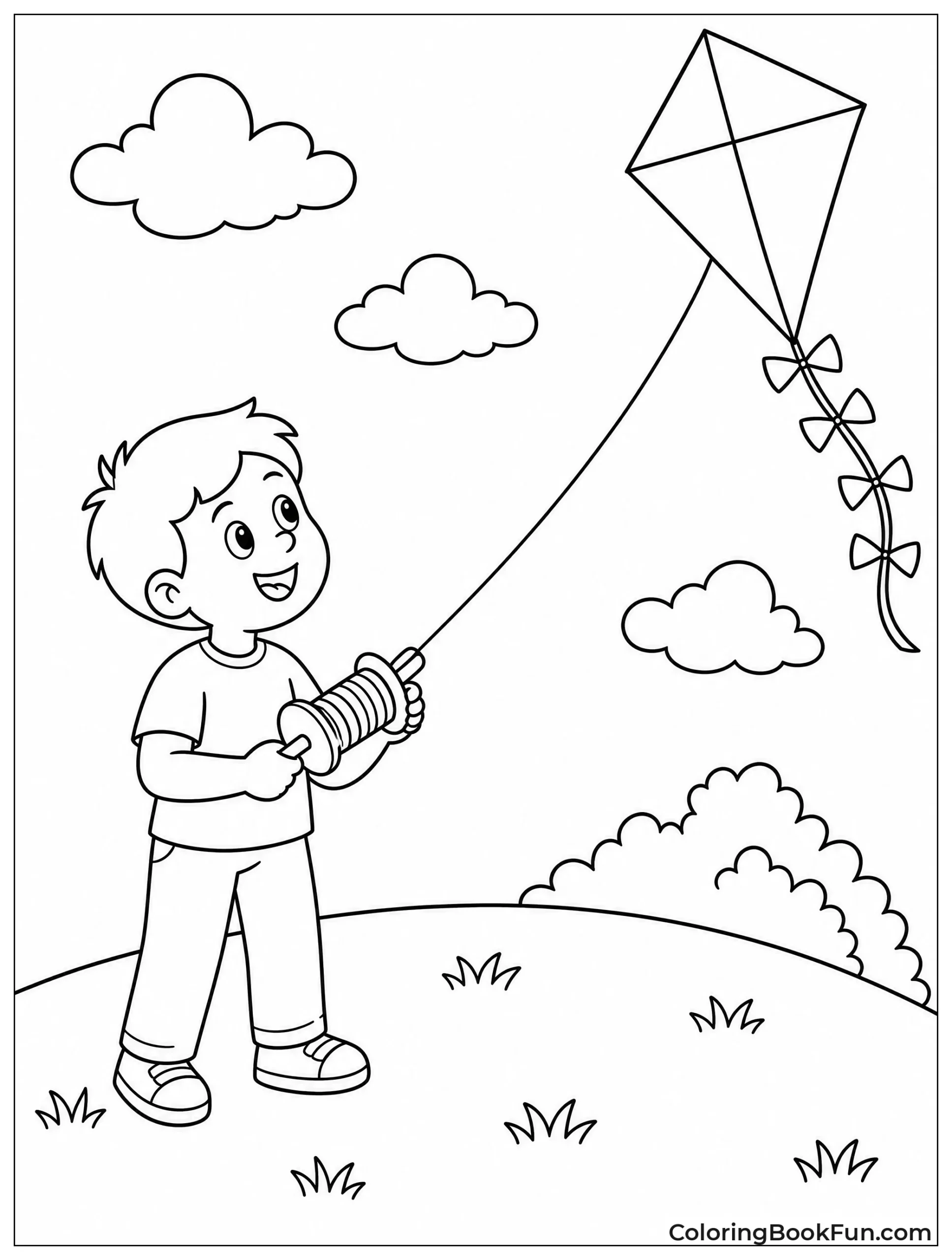 Person Flies Kite on Hill