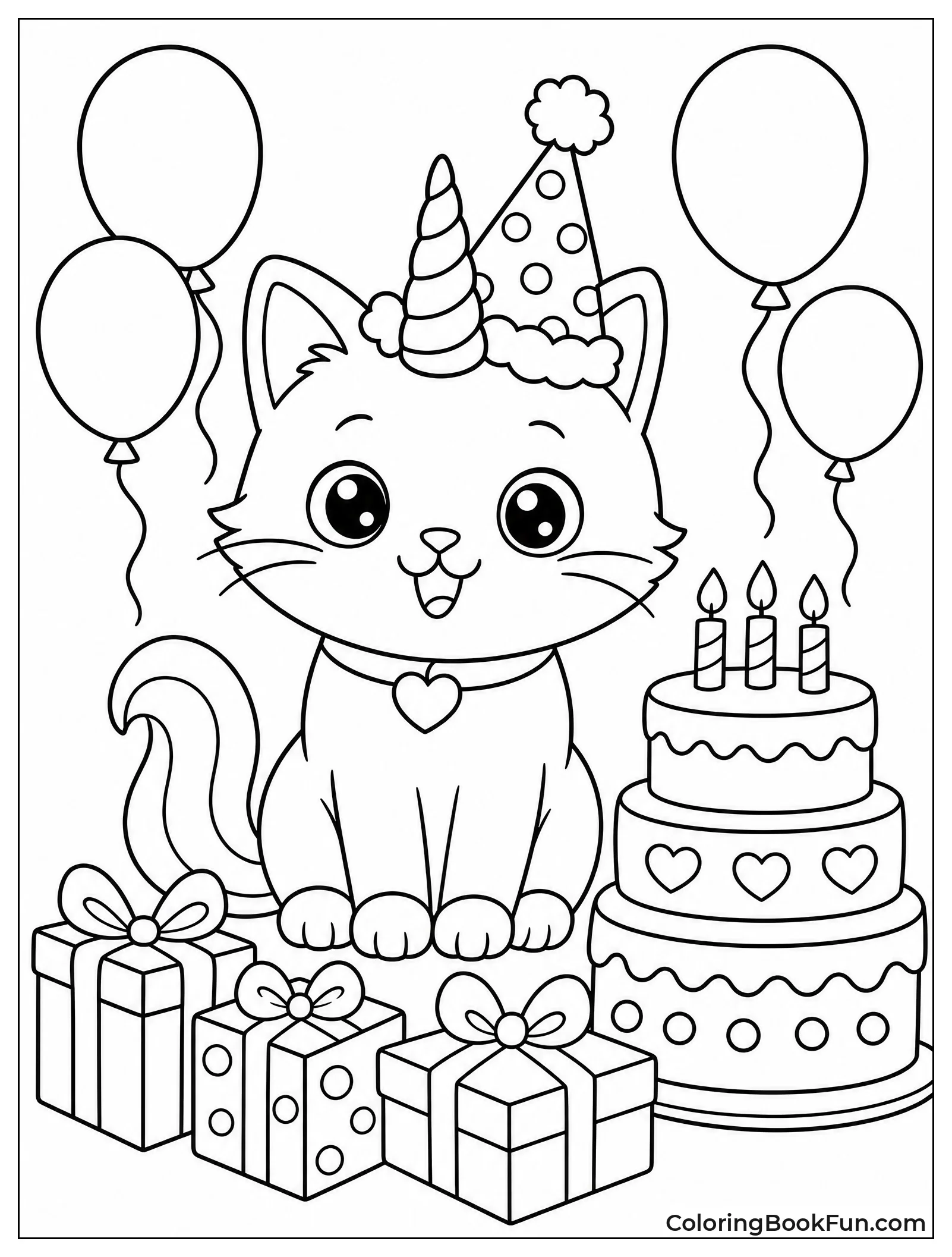 Kittycorn at Birthday Party with Cake