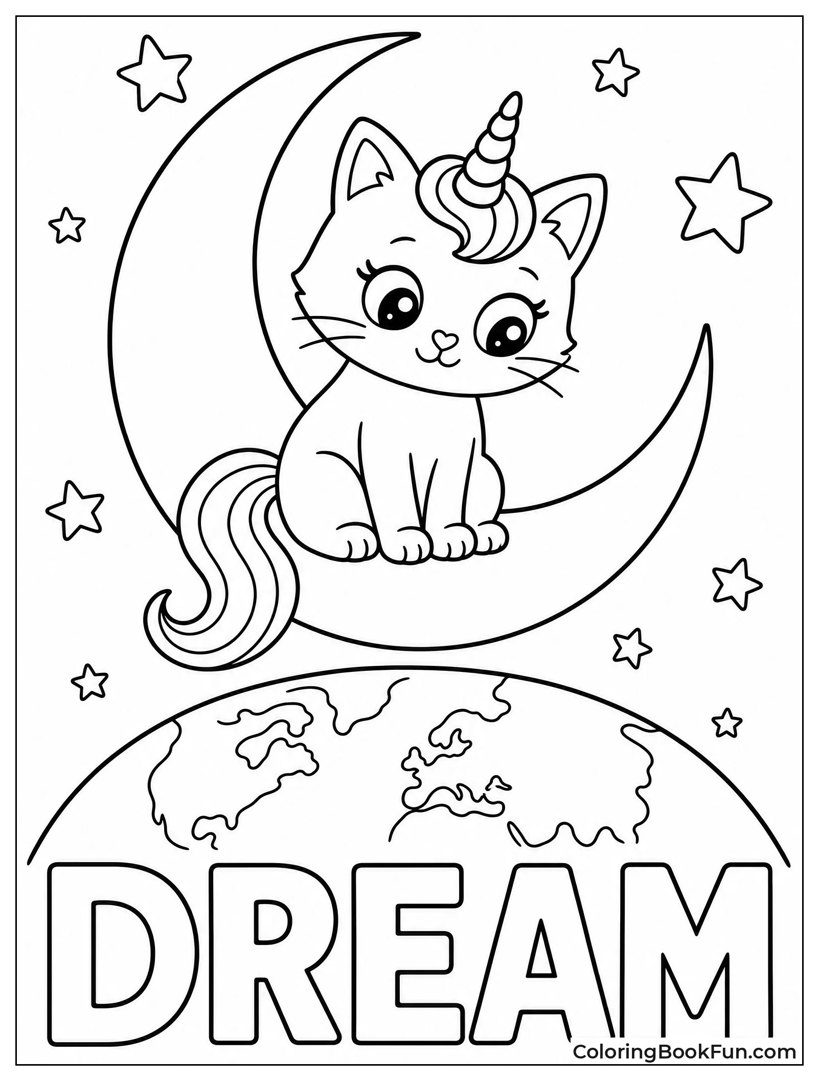 Kittycorn Gazing from Moon