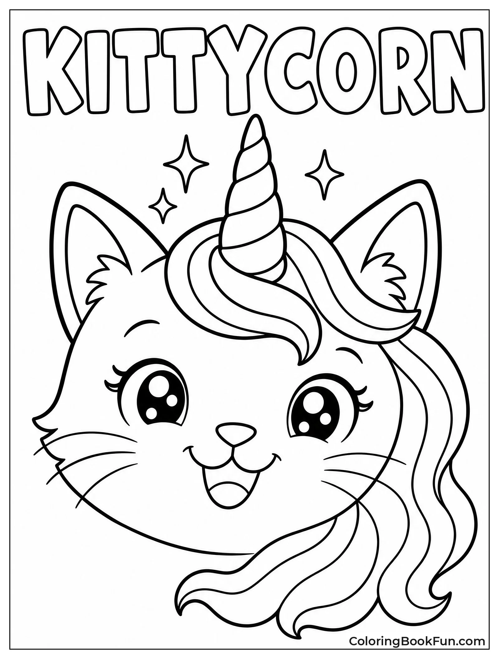 Smiling Kittycorn with Shiny Horn