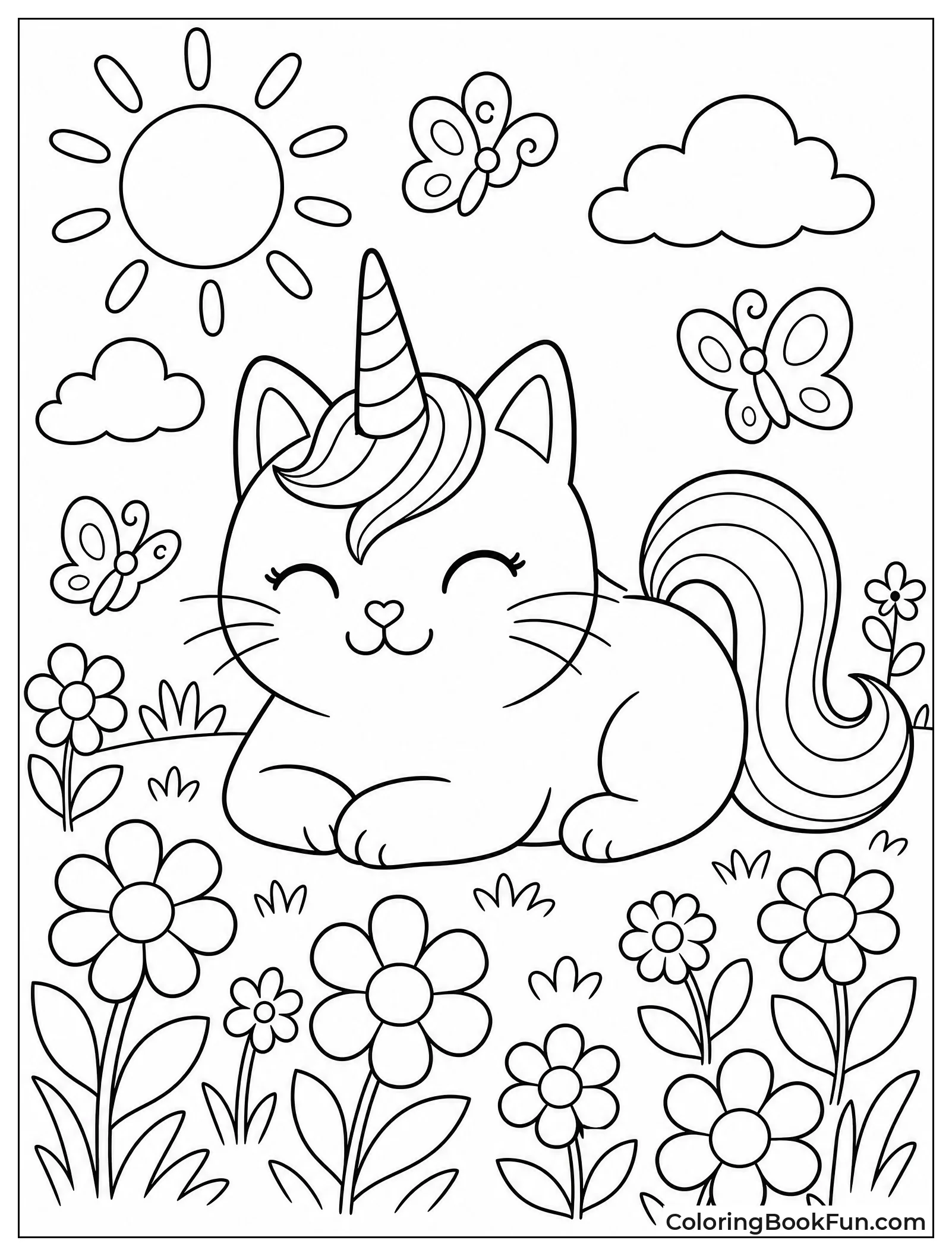 Kittycorn Picnicking in Meadow