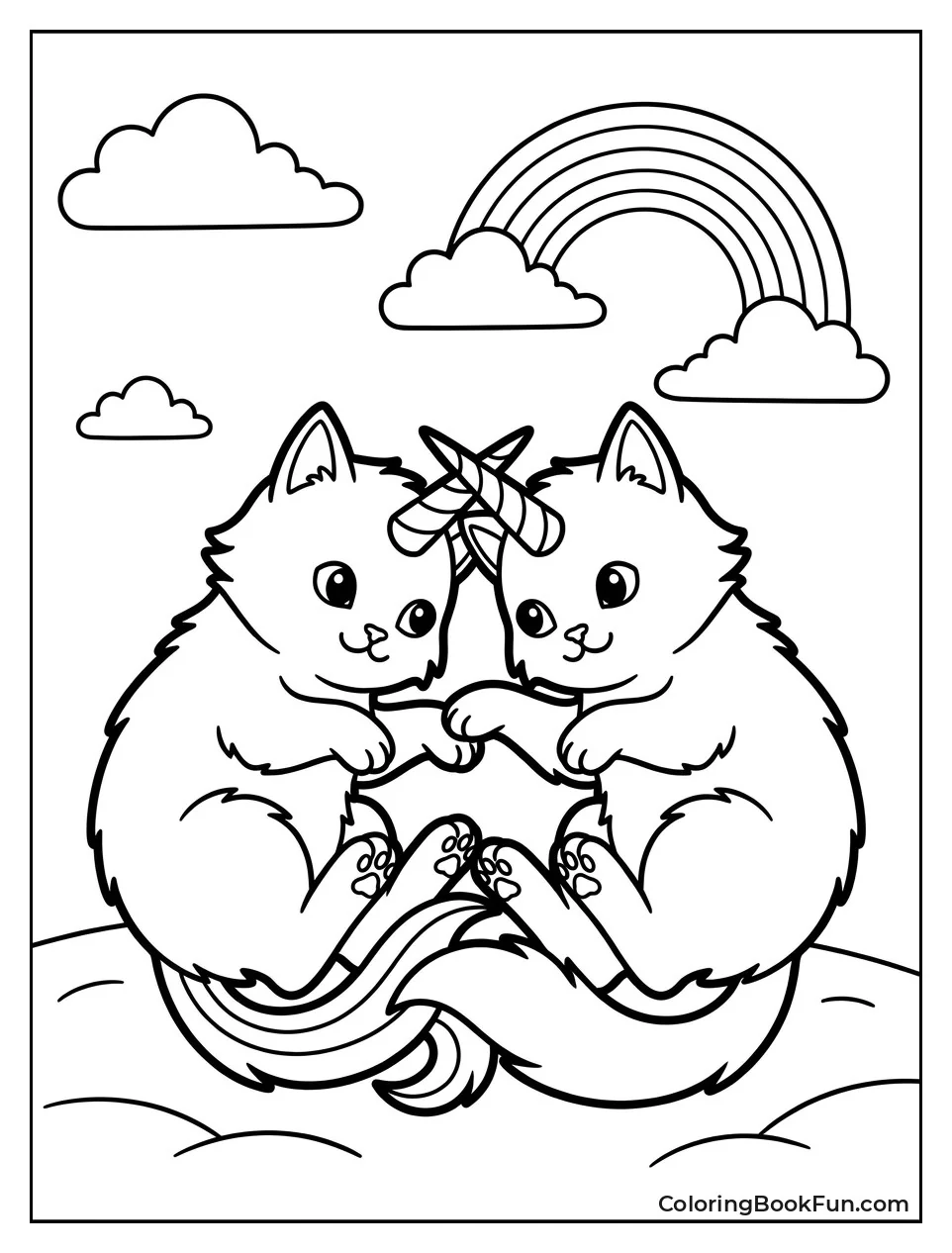 Twin Kittycorns Playing with Horns