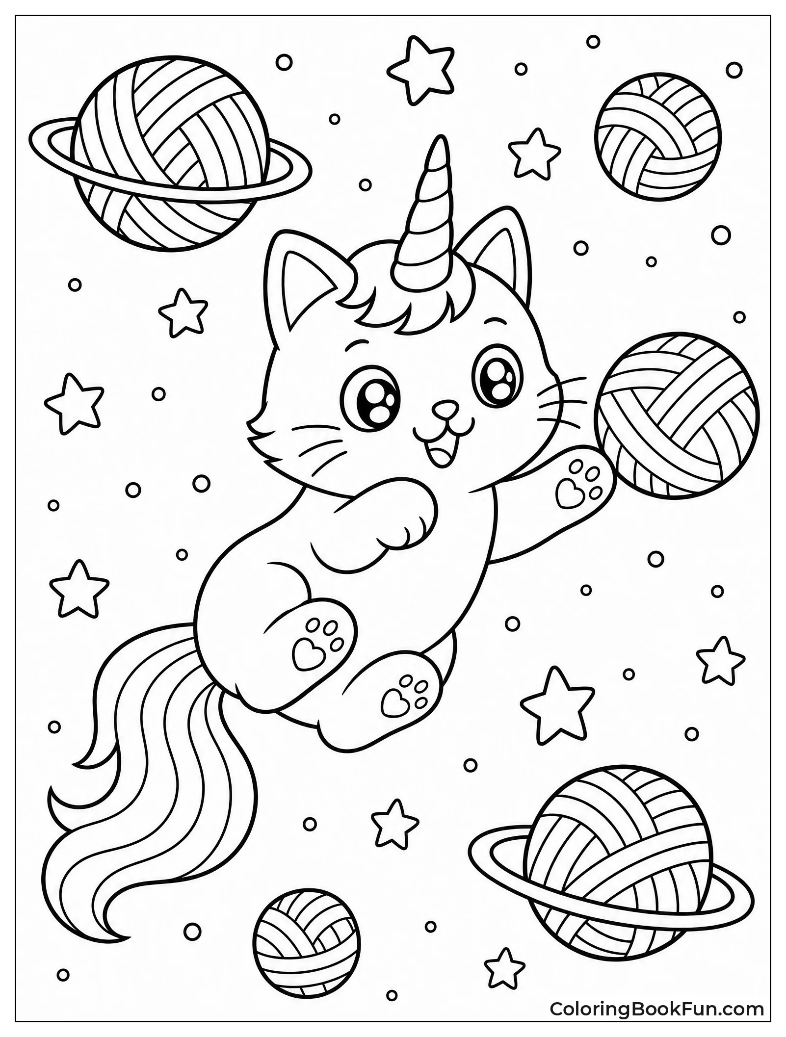 Kittycorn Batting Yarn Planets in Space