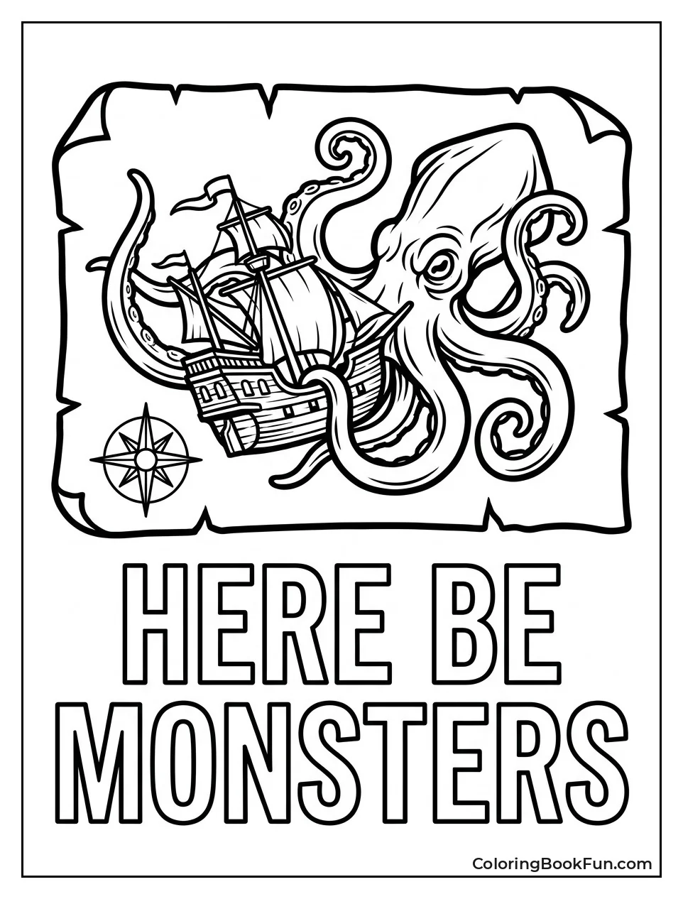 Kraken on an Old Map
