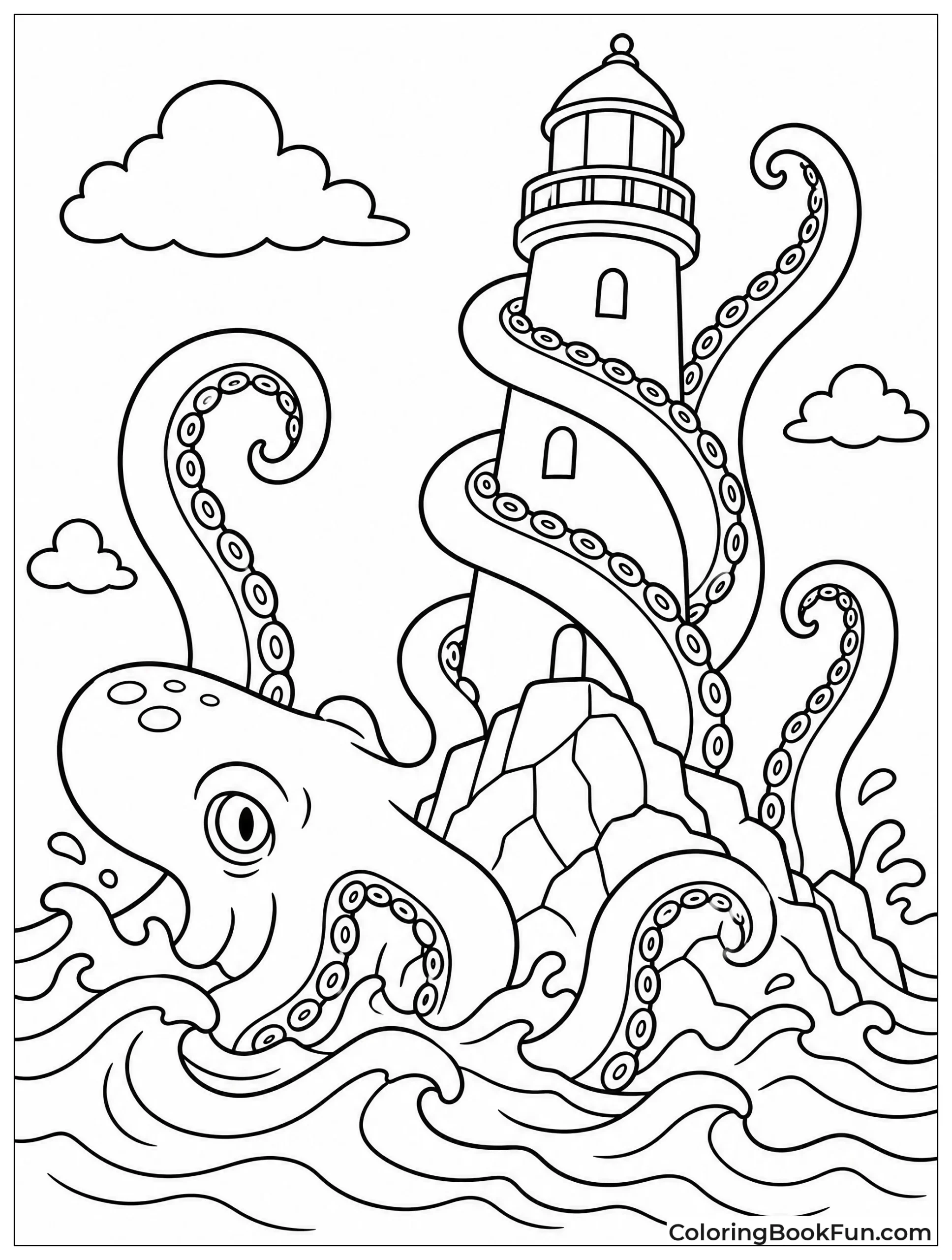 Kraken Reaching for a Lighthouse
