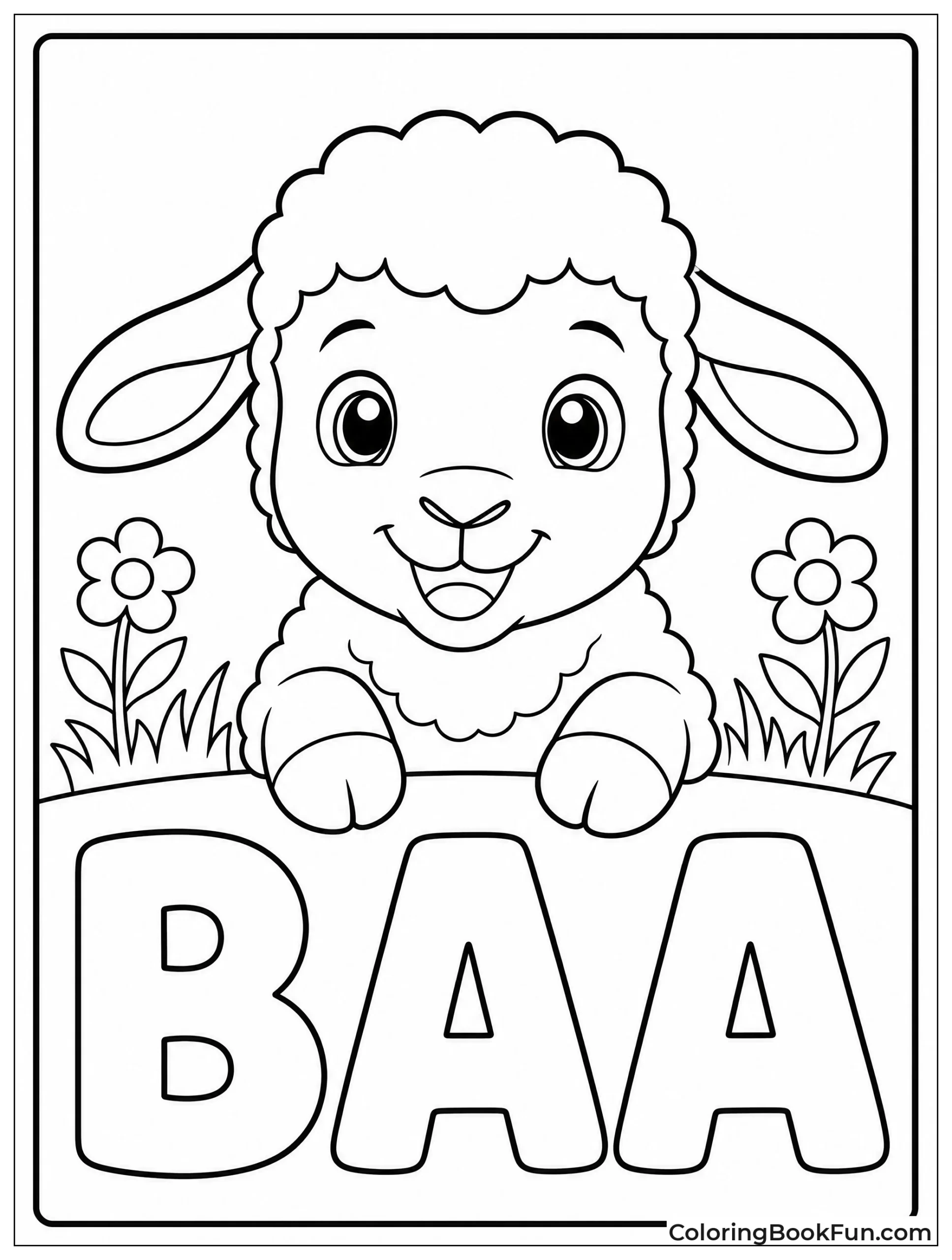 Lamb Face with Space for Letters