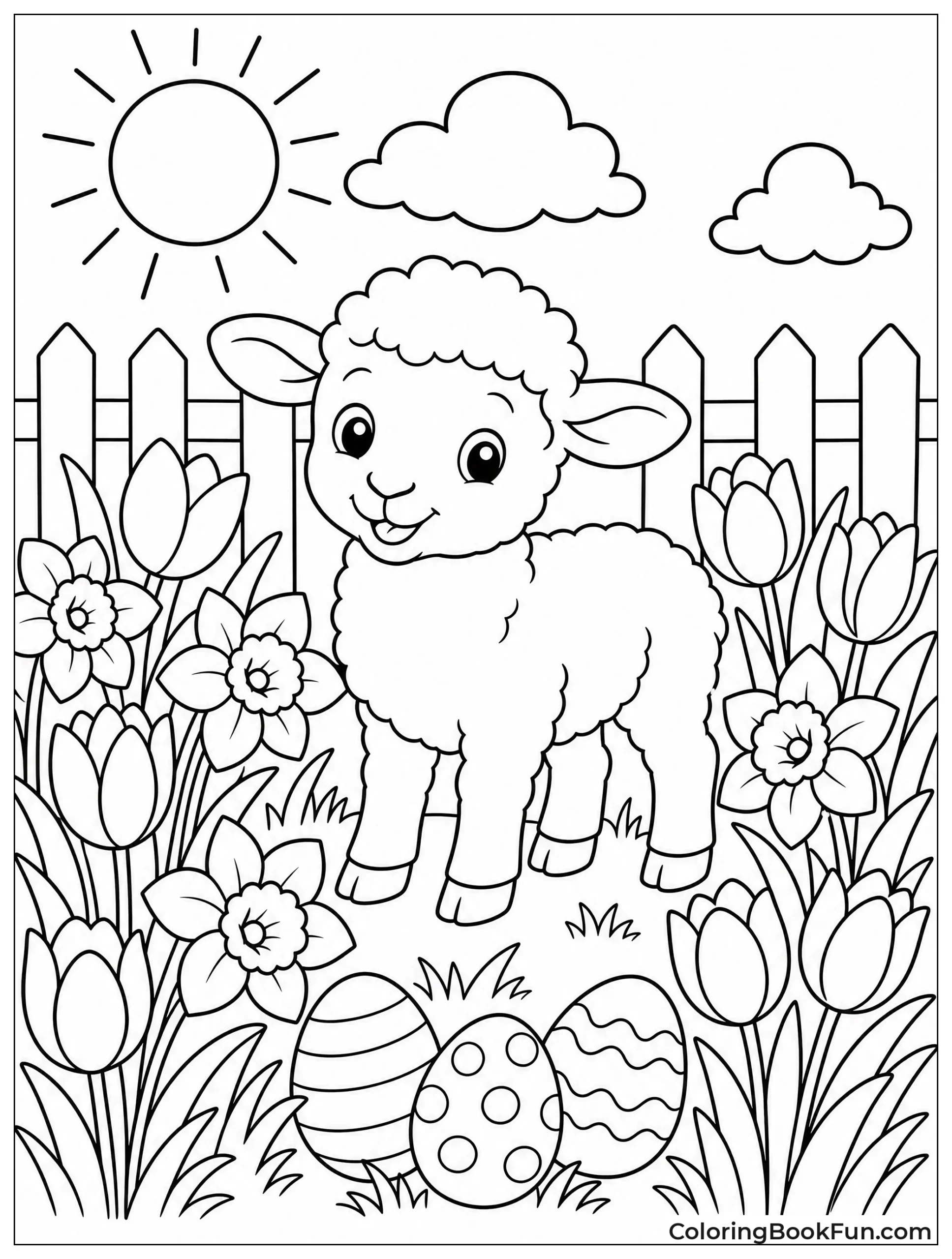 Lamb Wears Flower Crown