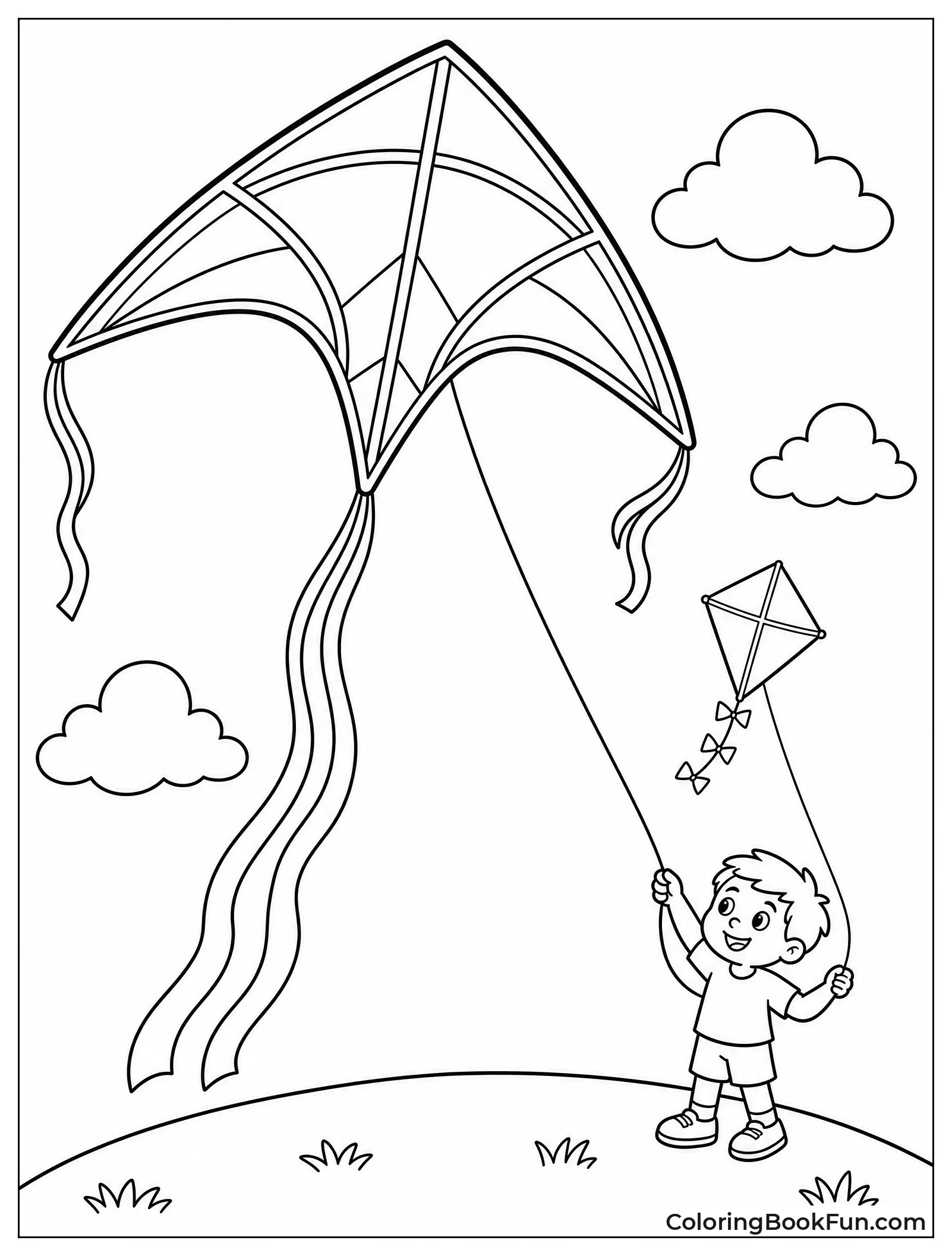Big Kite Flies next to Small One