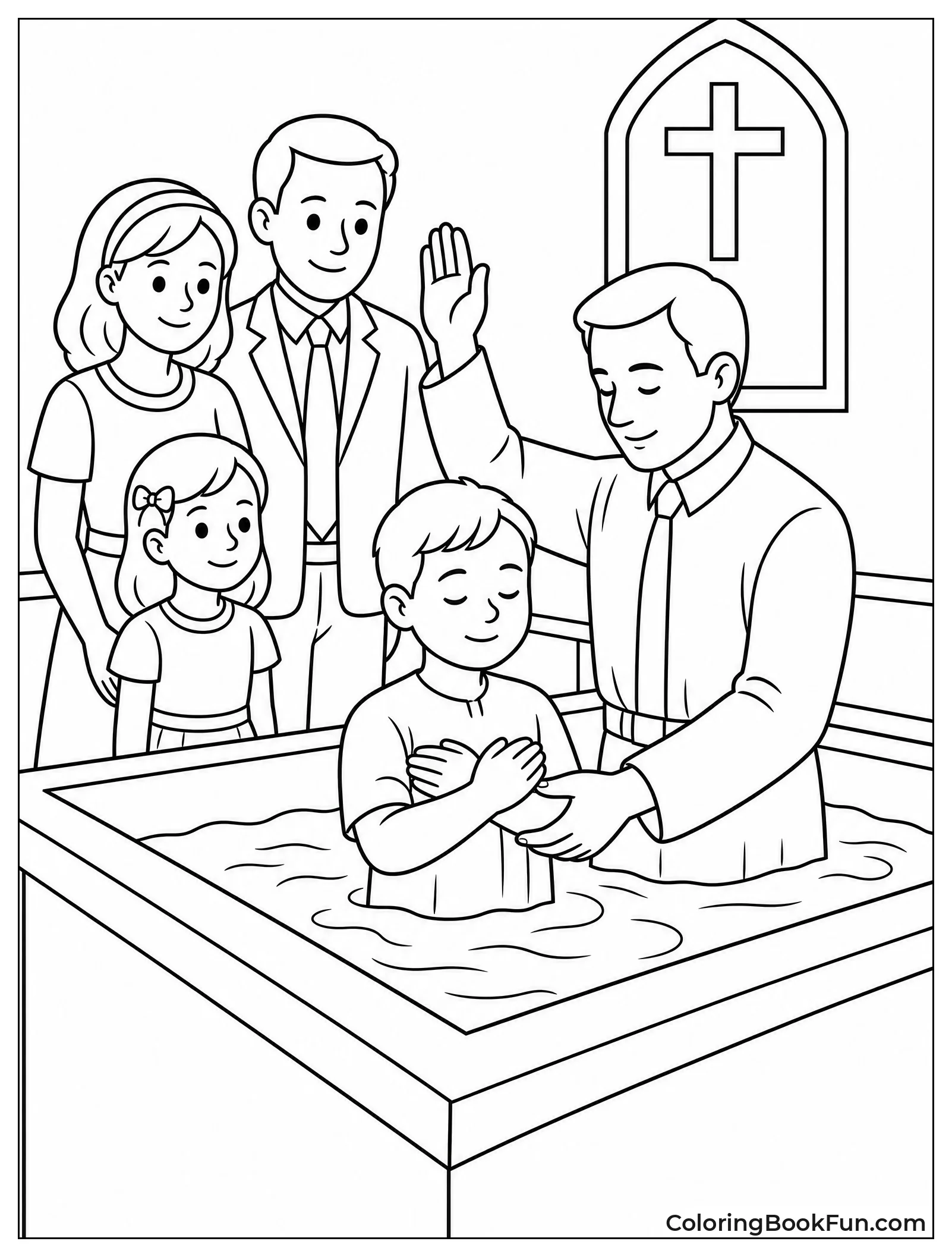 Child Getting Baptized in Church Font