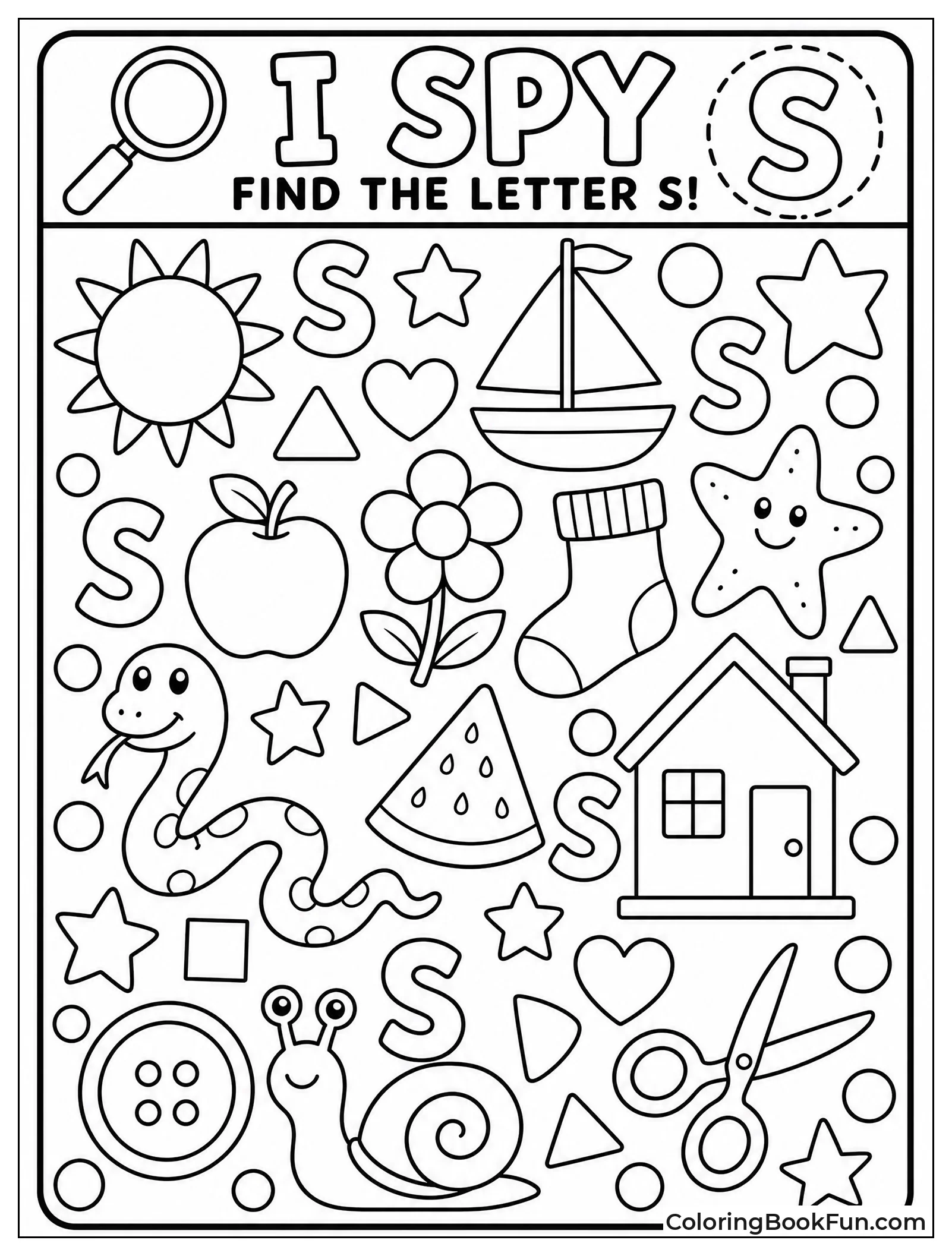 Find Hidden S Among Shapes